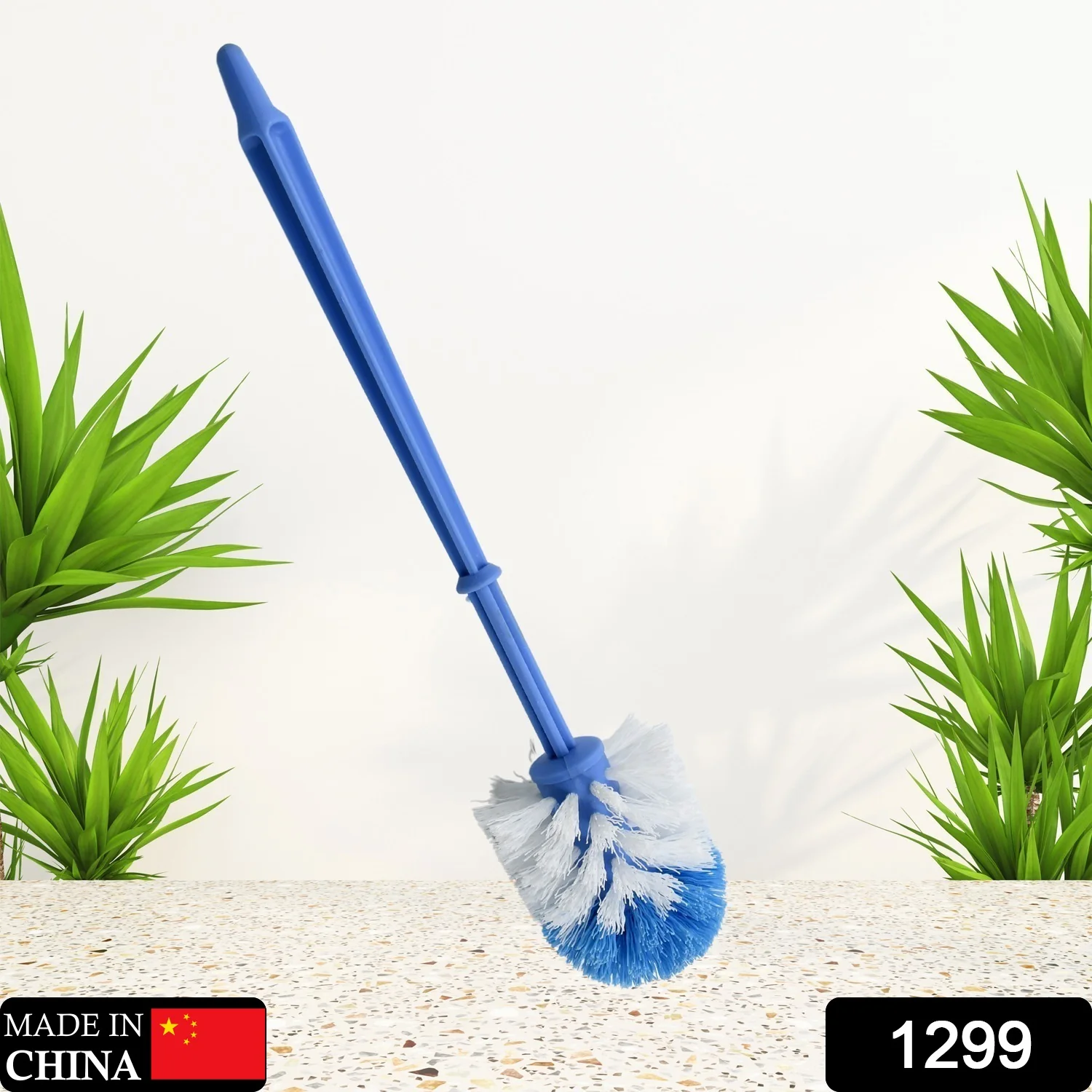 Plastic Round Toilet Cleaner Brush – Hockey Stick Shape Bathroom Brush - Image 2