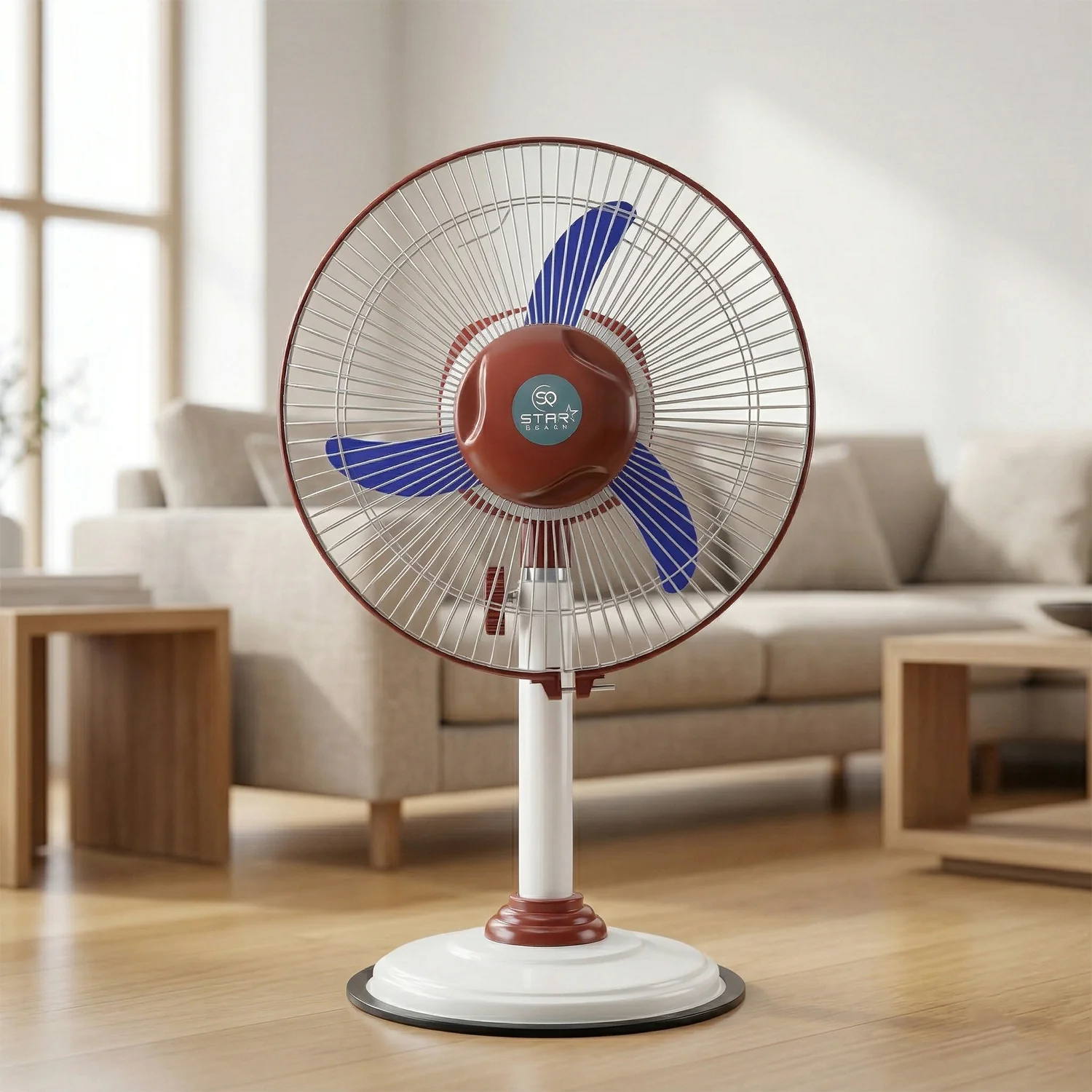 OMEGA 12V Rechargeable Pedestal Fan with LED Light (1 Pc) - Image 3