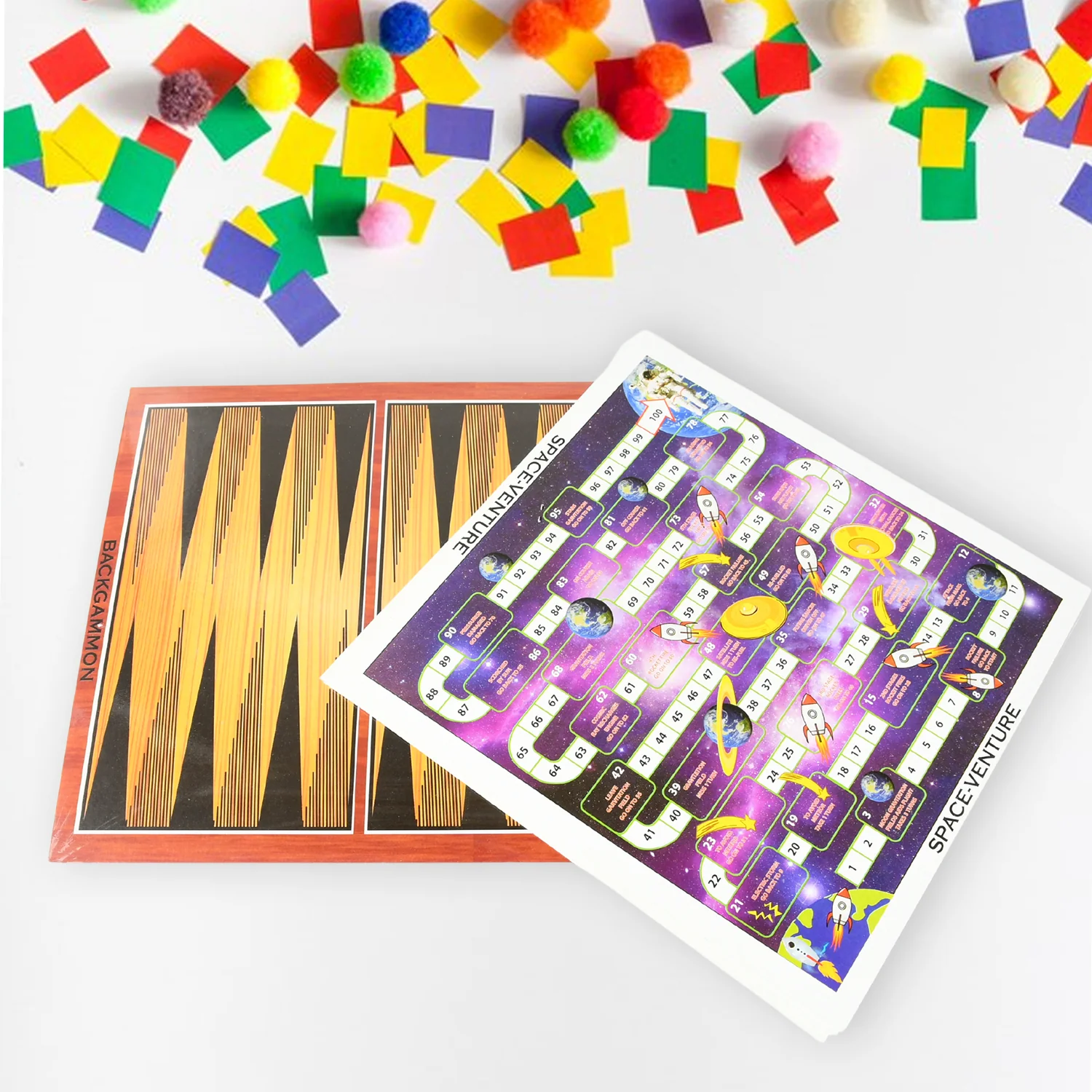 13 in 1 Family Board Game Chess,  Space Venture, Steeplechase Set for Kids - Image 3