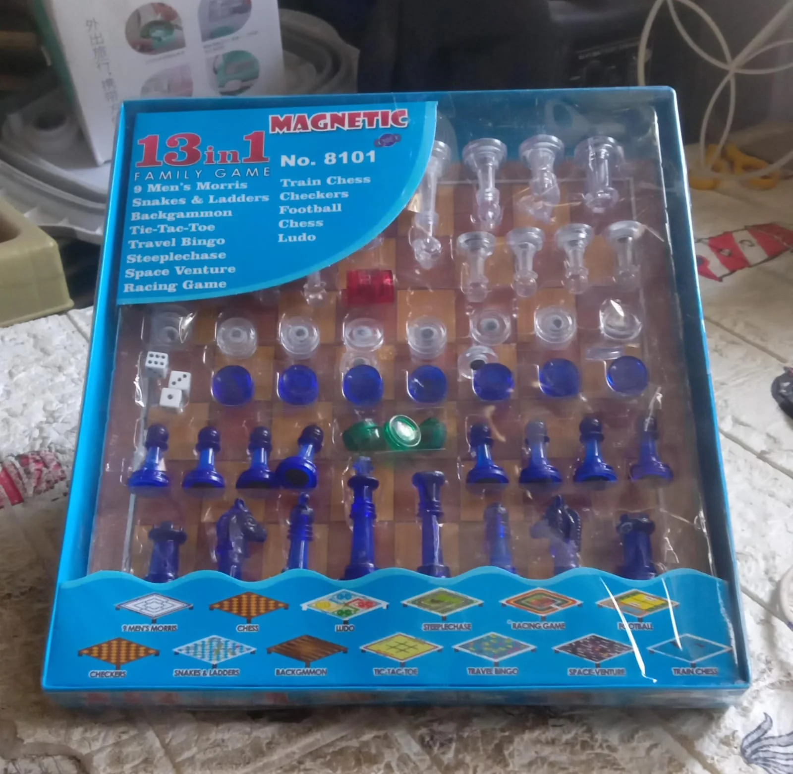 13 in 1 Family Board Game Chess,  Space Venture, Steeplechase Set for Kids - Image 8