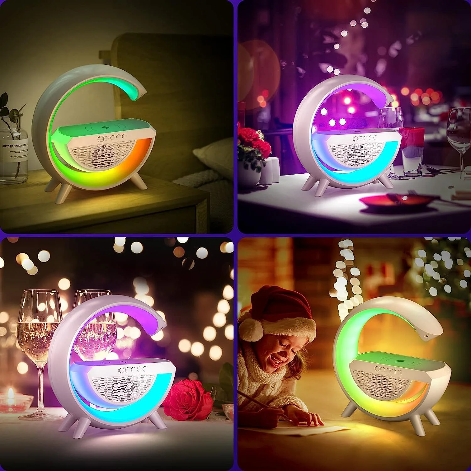 3-in-1 Multi-Function LED Night Lamp with Bluetooth Speaker, Wireless Charging, for Bedroom for Music, Party and Mood Lighting - Perfect Gift for All Occasions  blootuth speaker (Media Player) - Image 8