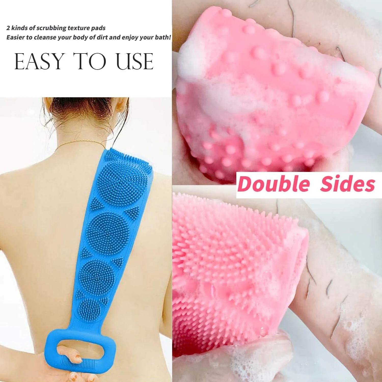 Eco-Friendly Silicone Shower Brush & Back Scrubber Towel - Image 5