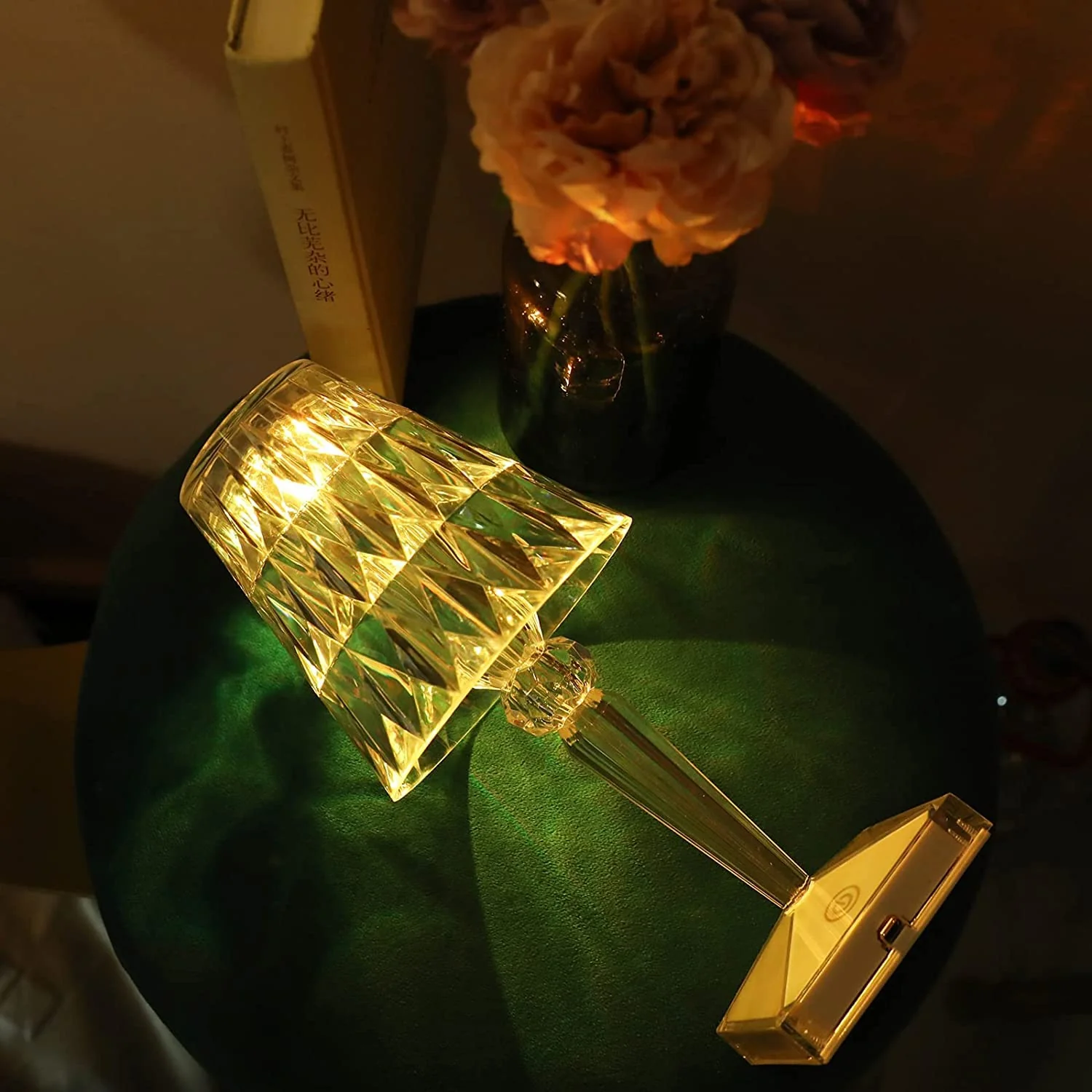 Crystal Diamond LED Table Lamp with 16 Colors – Bedroom Decor - Image 4