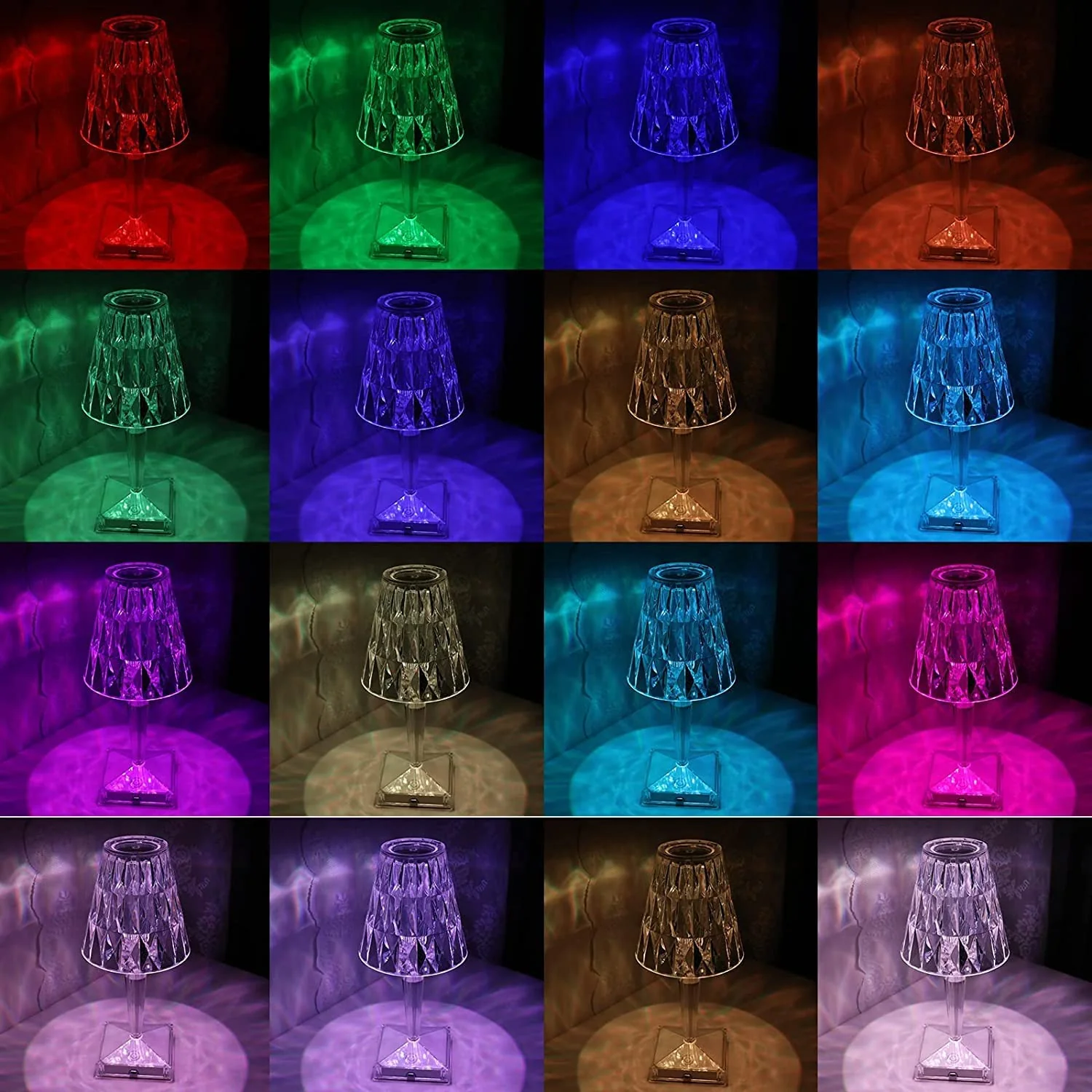 Crystal Diamond LED Table Lamp with 16 Colors – Bedroom Decor - Image 6