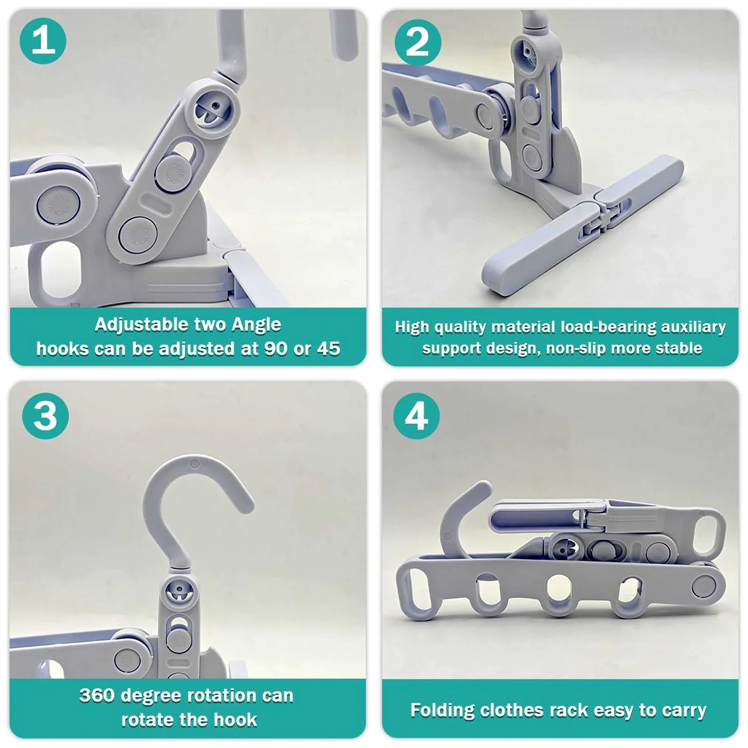 5-Hole Foldable Clothes Hanger – Robust, Space-Saving Travel Rack - Image 6