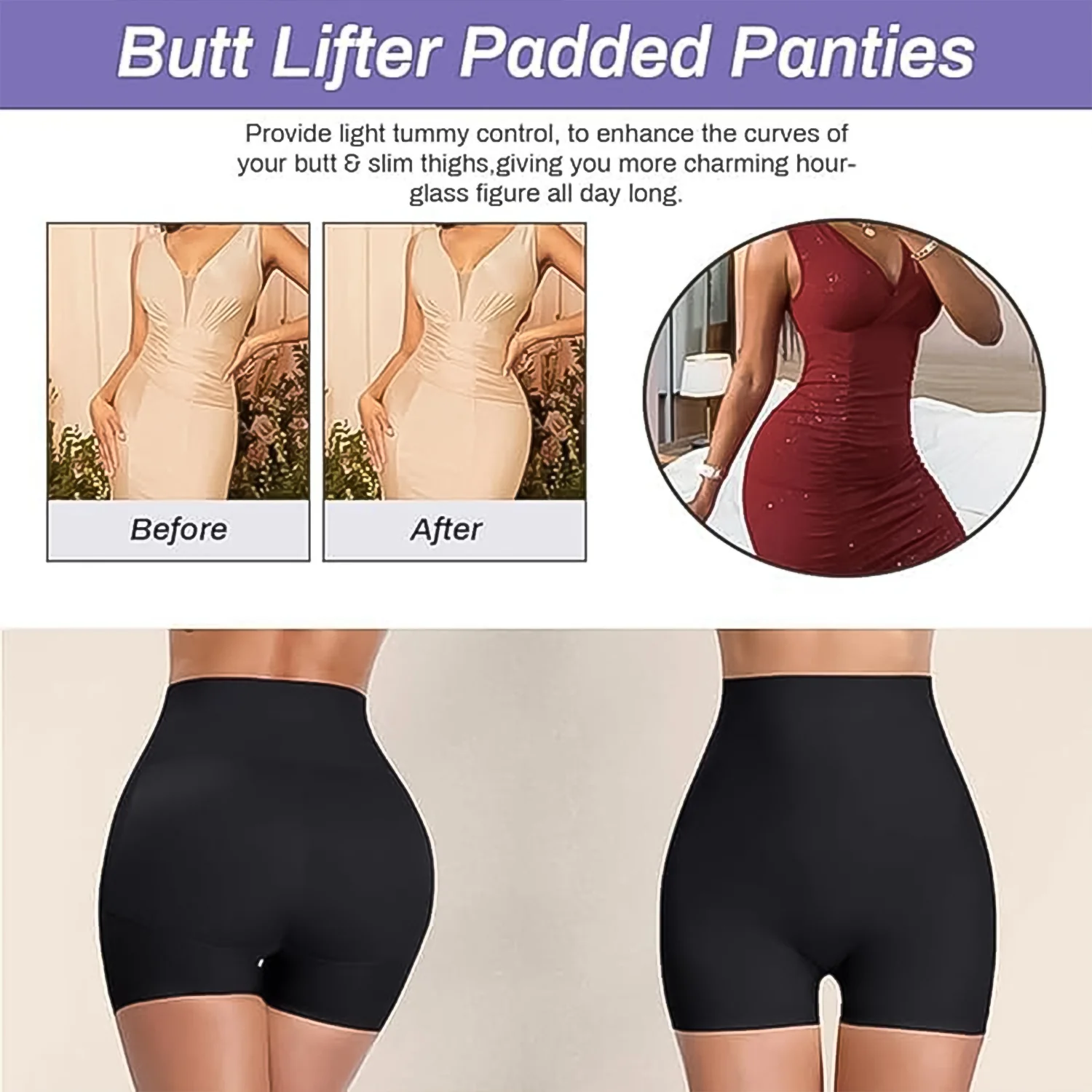 Women’s Butt Lifter Padded Underwear – Hip Pads Shaper Knickers (Large) - Image 6