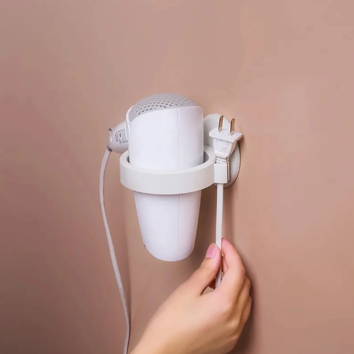 Wall Mount Hair Dryer Holder with Suction Cup, Salon / Home Use  Dryer Stand Rack (1 Pc) - Image 7