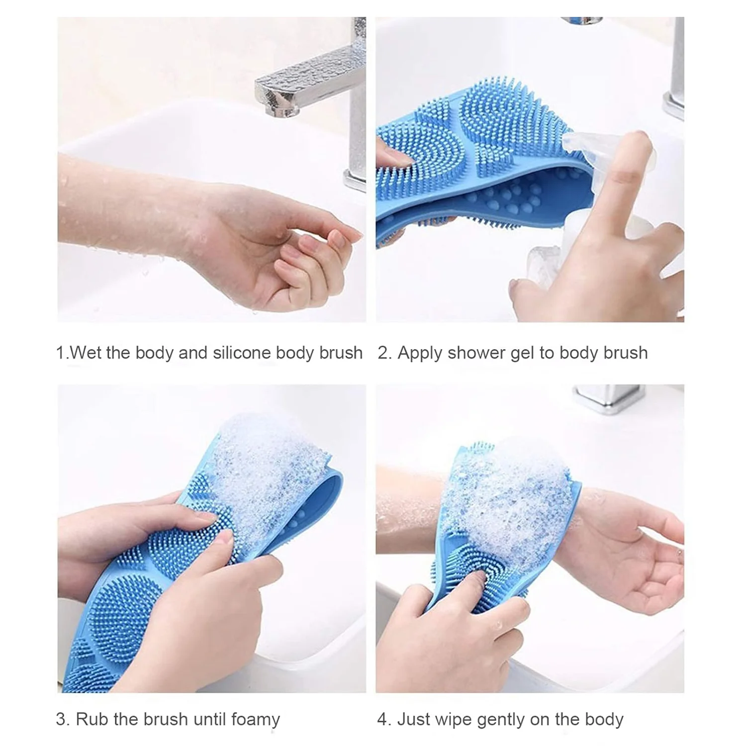 Silicone Body Scrubber Silicone Bath Body Brush (1 Pc / 24 Inch) - Image 4