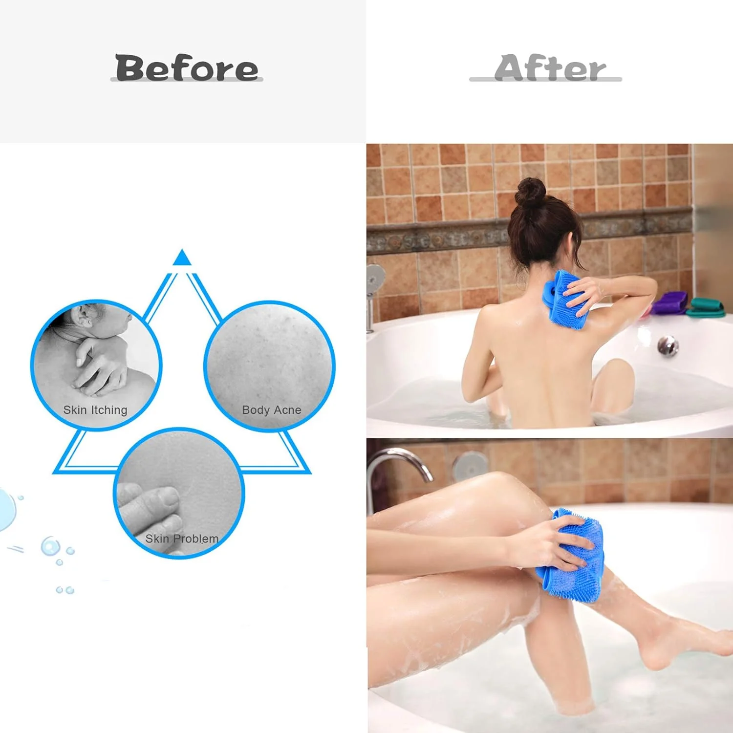 Silicone Body Scrubber Silicone Bath Body Brush (1 Pc / 24 Inch) - Image 8