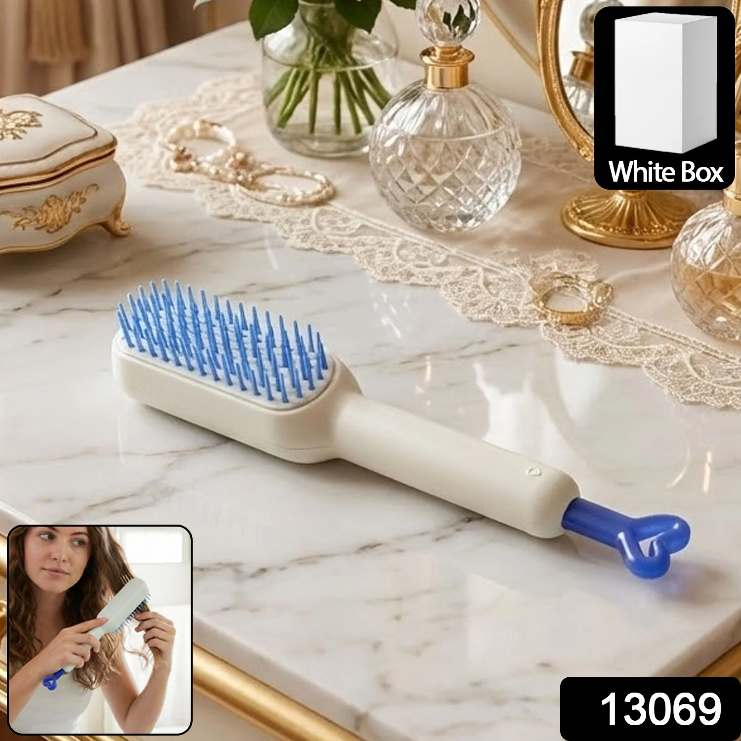 Self-Cleaning Hairbrush, Massage Comb (1 Pc / With Box), Hair accessories - Image 2