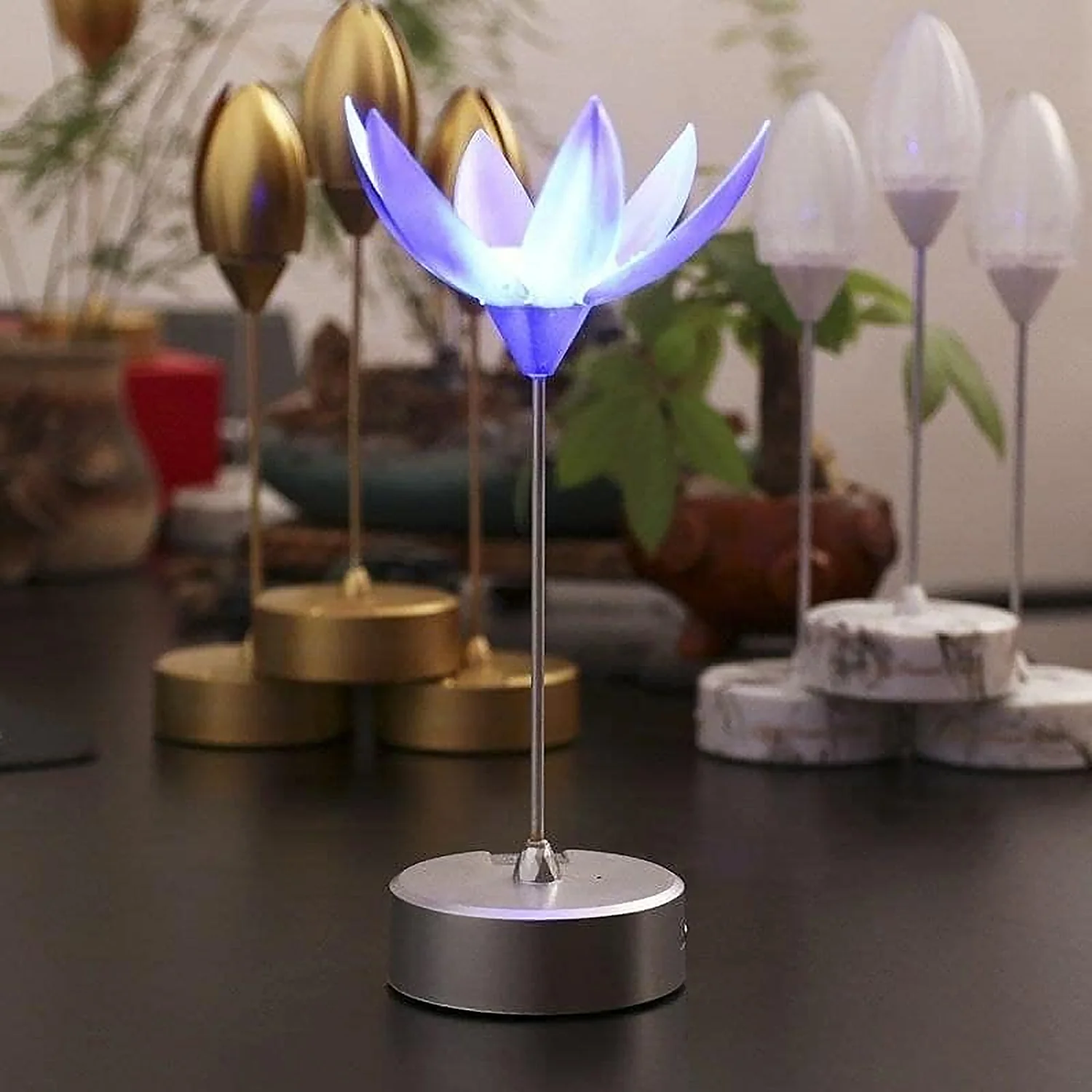 Lotus Flower Lamp with Music, Touch Open and Close, USB Rechargeable (1 Pc) - Image 5