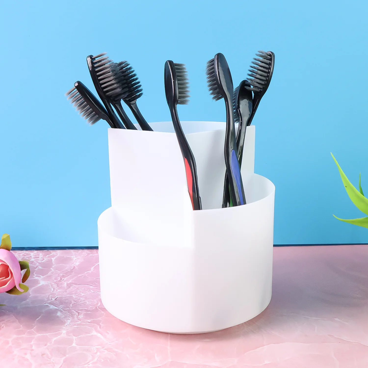 Soft Toothbrush with Plastic Round Box for Adults & Kids (Set of 10 Pcs) - Image 5