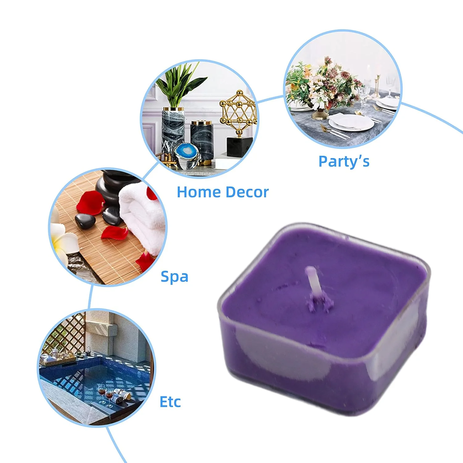 Smokeless Scented Acrylic Lavender Tealight Candles | Scented Acrylic Tealight Candle Set of 1 for Home Decoration and Celebrations | Long Burning Time Candle, Diwali (1 Pc / Mix Color) - Image 3