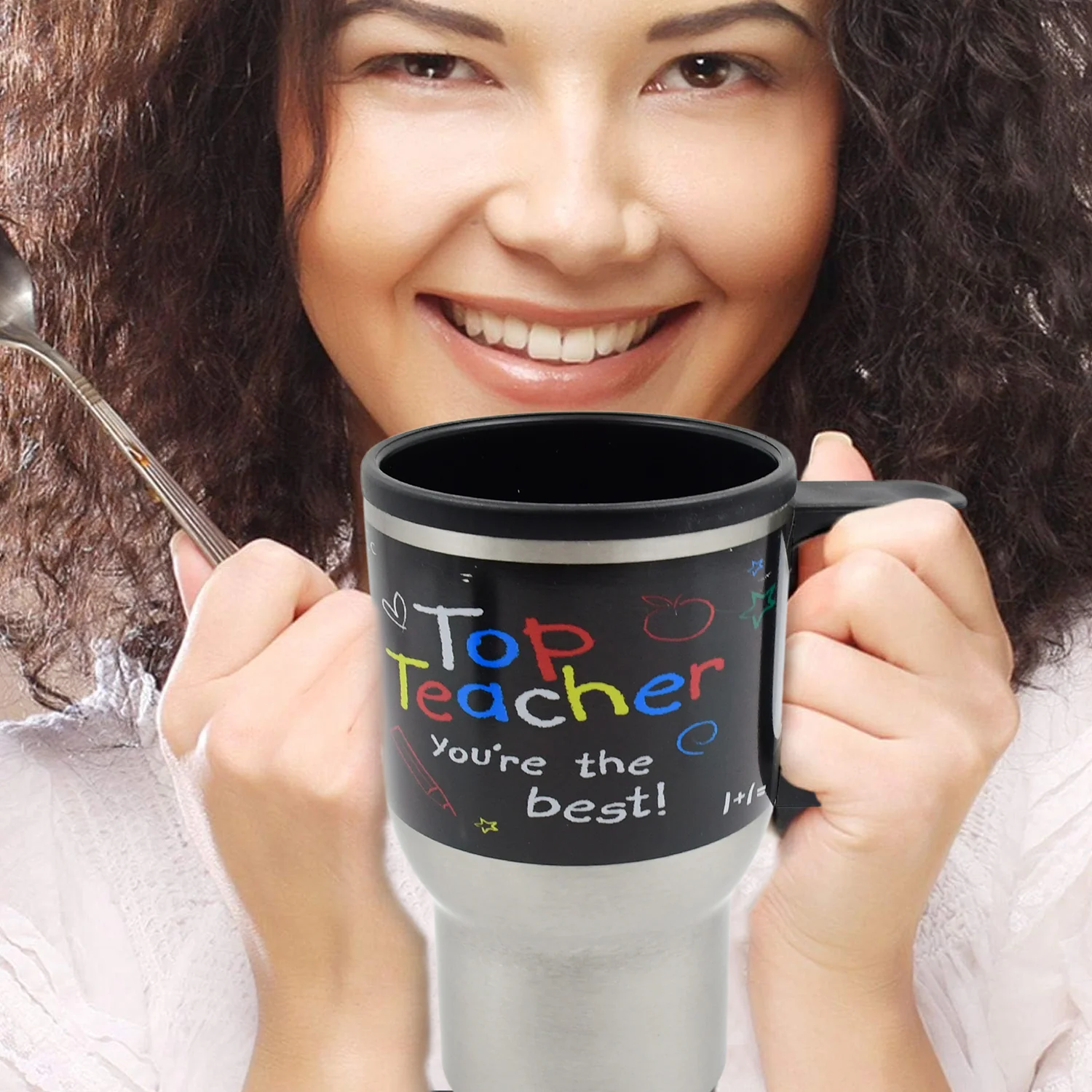 Stainless Steel Insulated Travel Mug - Double-Walled Vacuum Cup Lid & Handle, Tumbler - Image 5