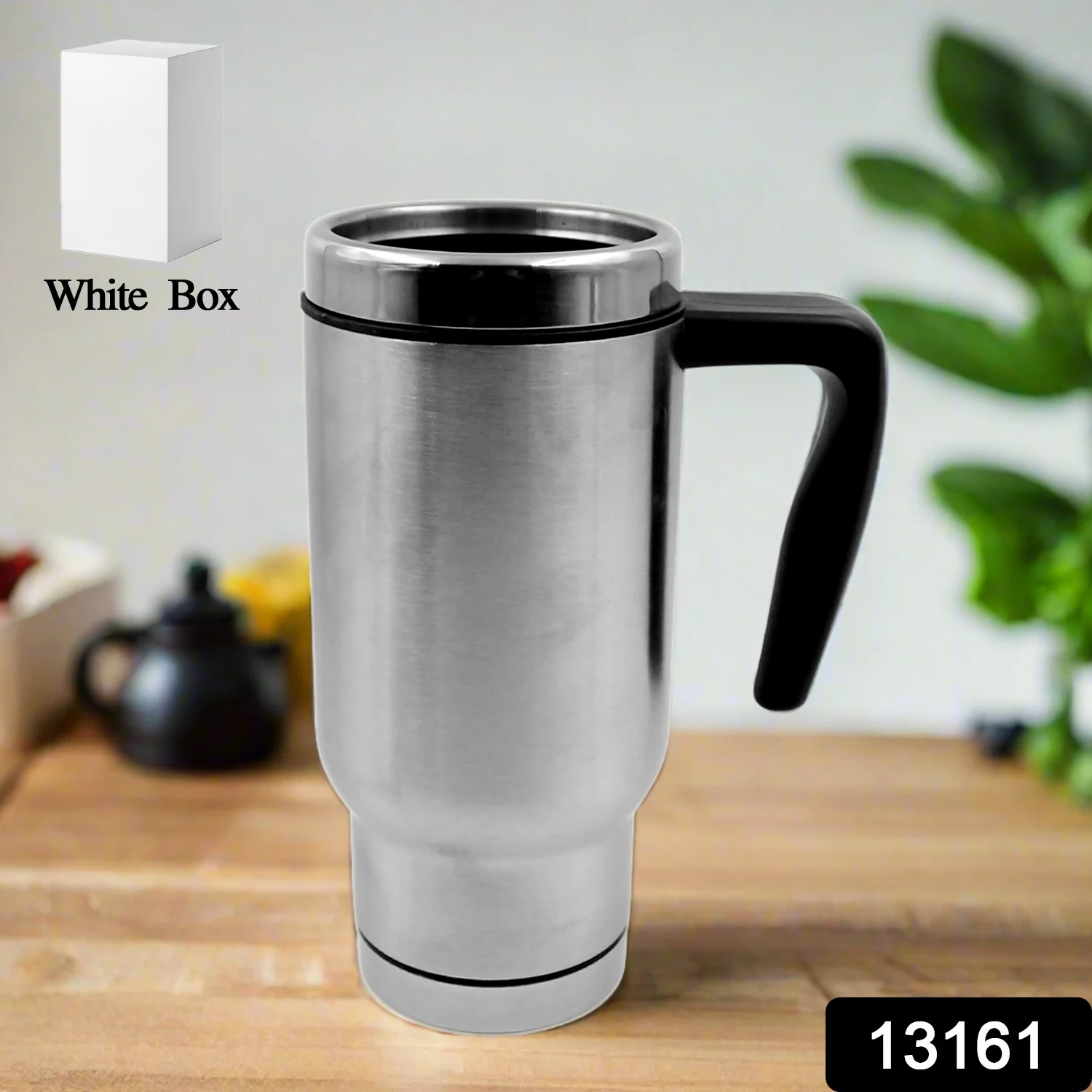 Stainless Steel Coffee Mug (1 Pc / With lid & Handle) - Image 2