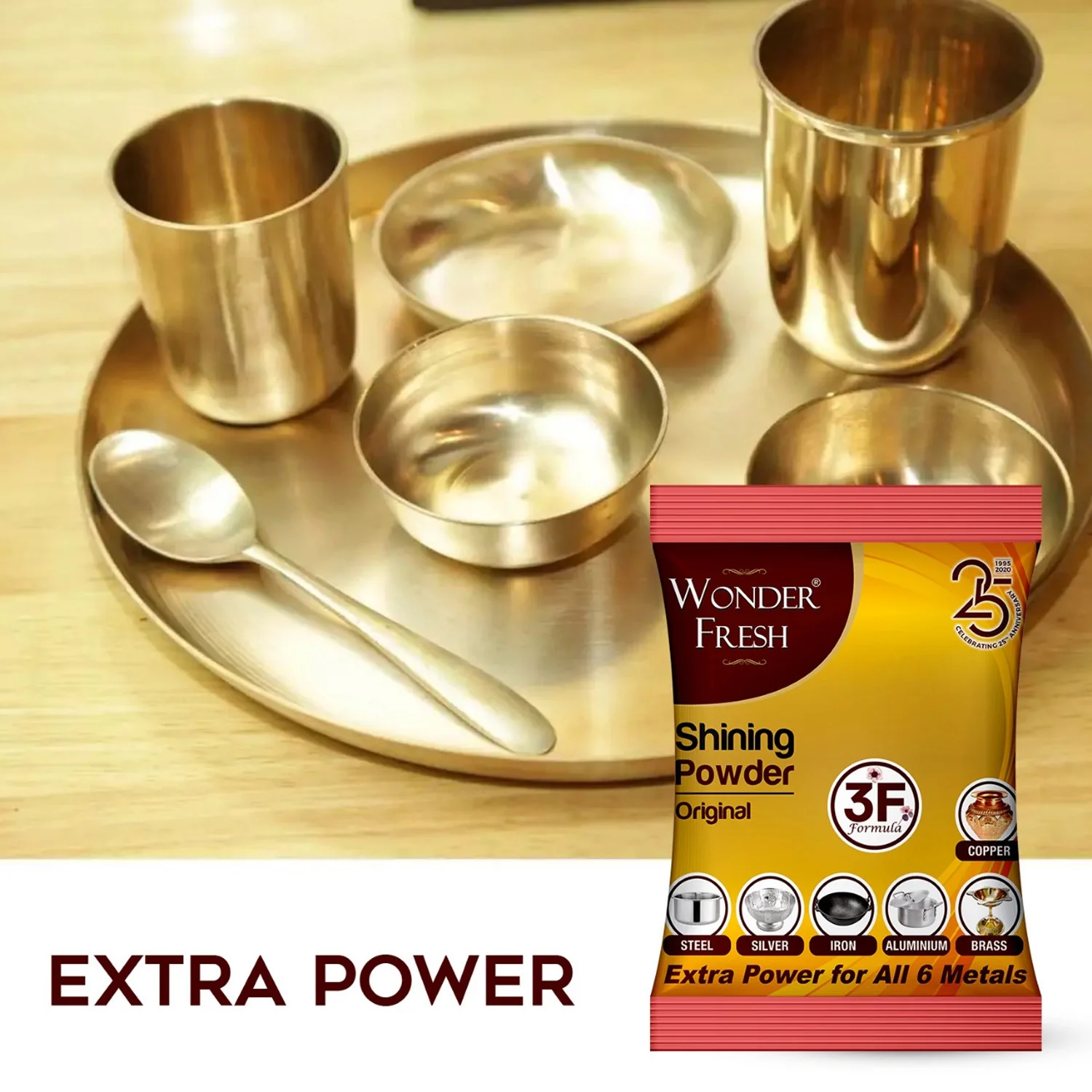 Shining Powder Cleans Polishes Copper Brass Silver Aluminum Iron Steel Removes 200 GM - Image 3