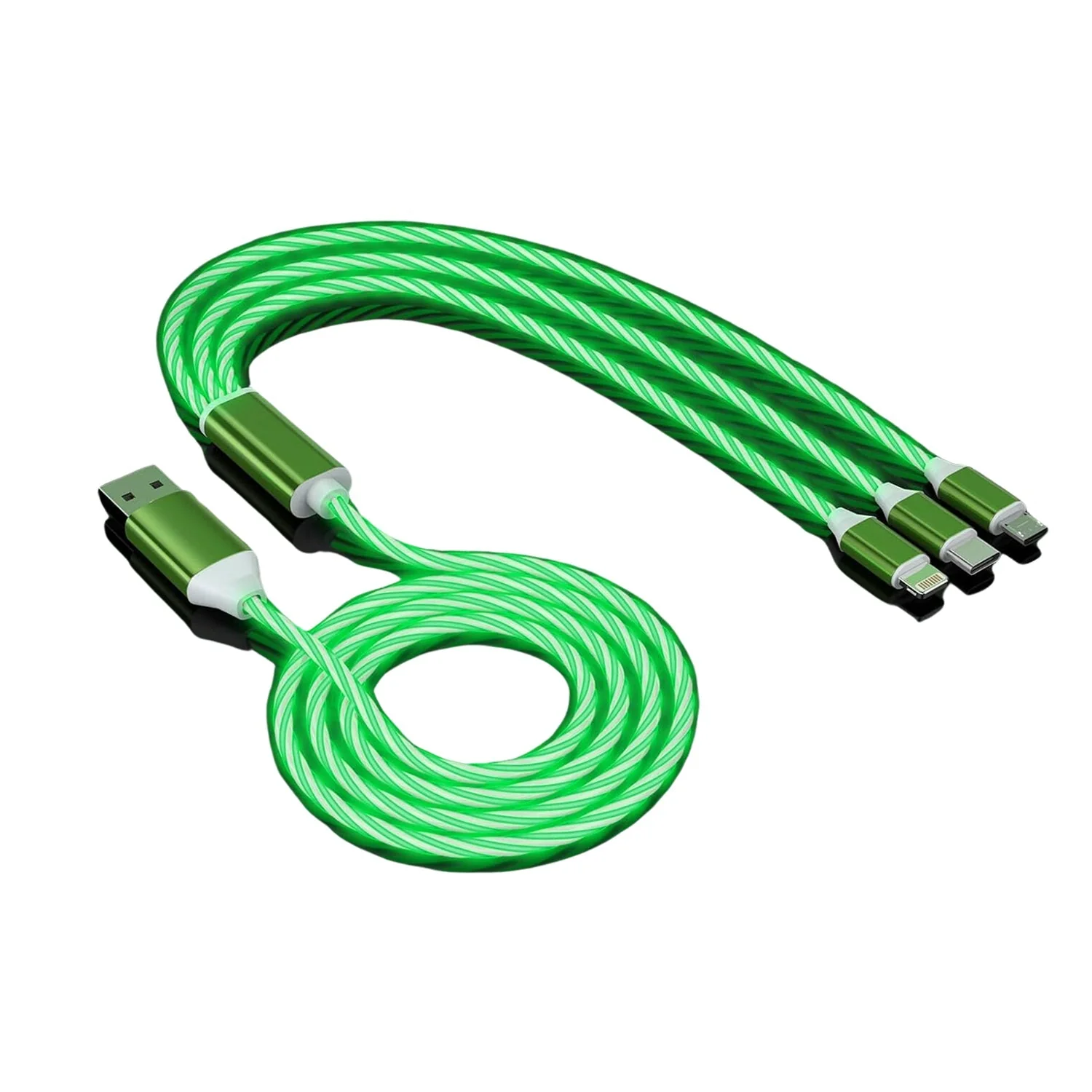 3 in 1 Charging Cable Light Up Fast Charger Multi Charging Cable (1 Pc) - Image 3