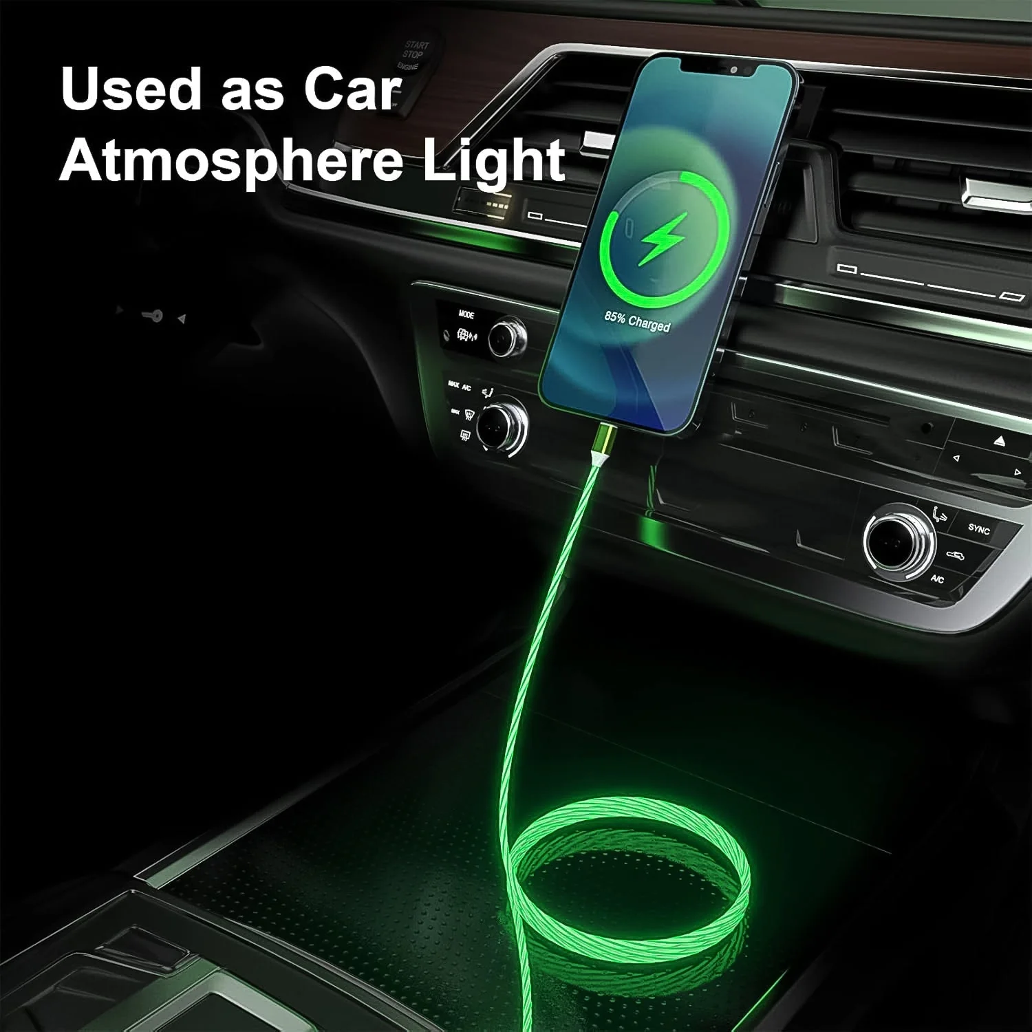 3 in 1 Charging Cable Light Up Fast Charger Multi Charging Cable (1 Pc) - Image 6