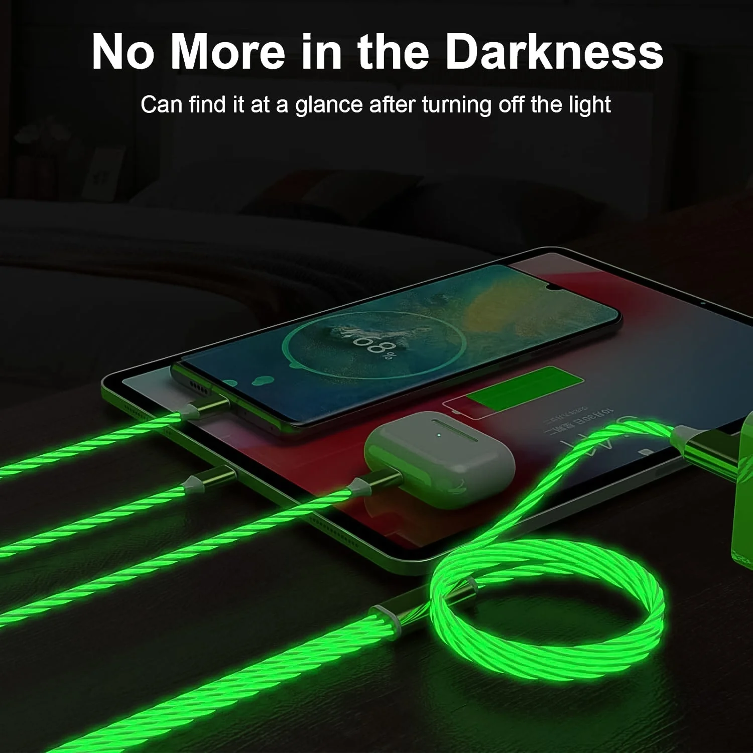 3 in 1 Charging Cable Light Up Fast Charger Multi Charging Cable (1 Pc) - Image 7