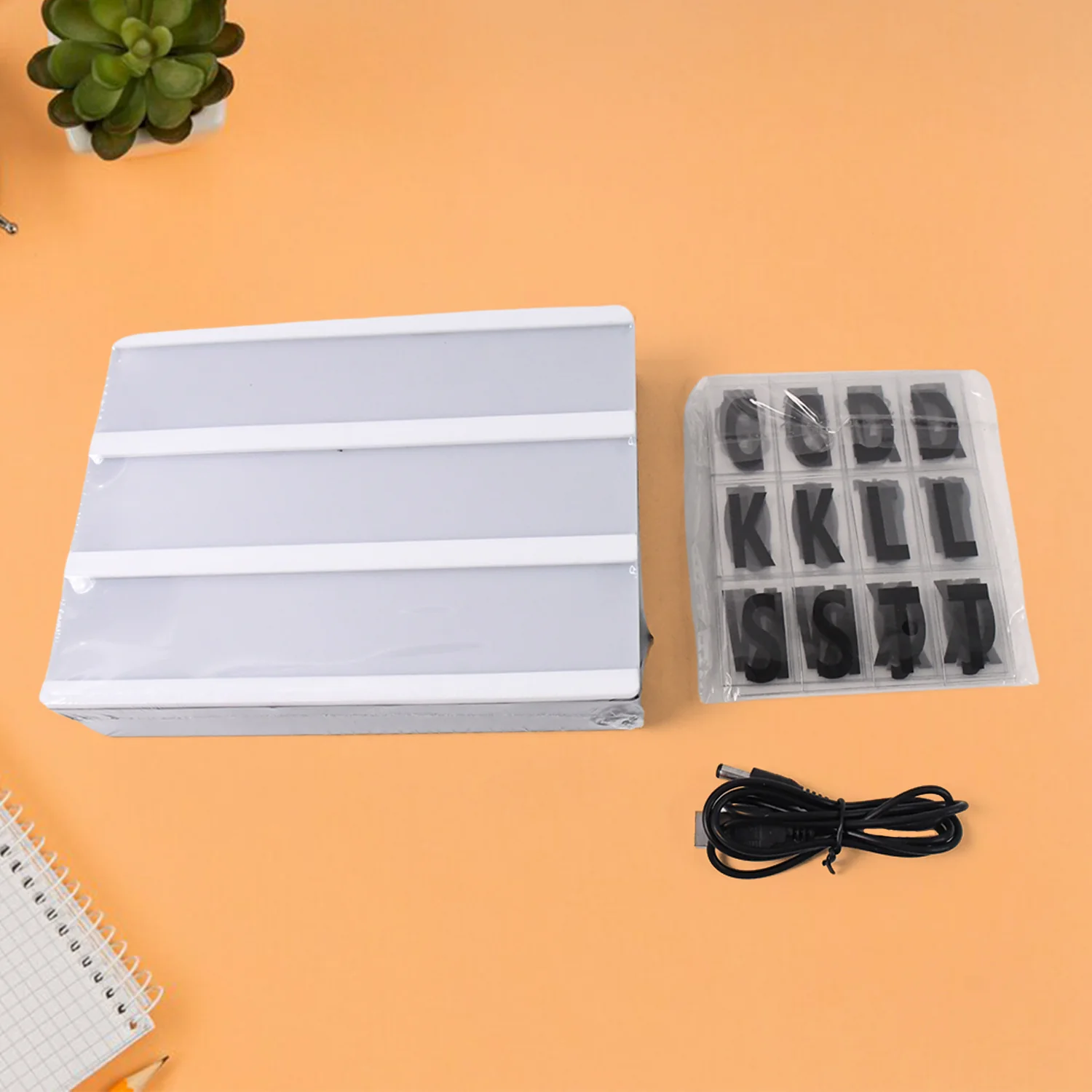 Black Mini A6 Magnetic Cinematic Light Box with 82 Characters and 10 Emojis (1 Set) - Image 6