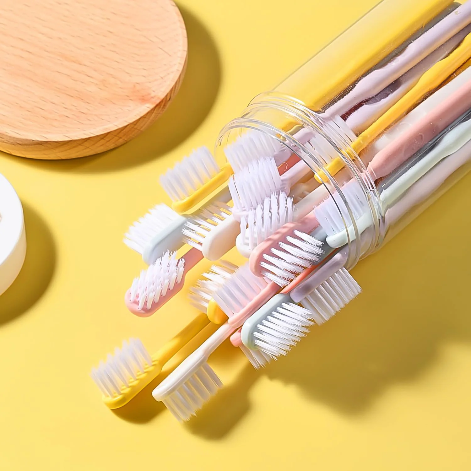 Plastic Toothbrush With Plastic Round Box (20 pcs Set) - Image 7