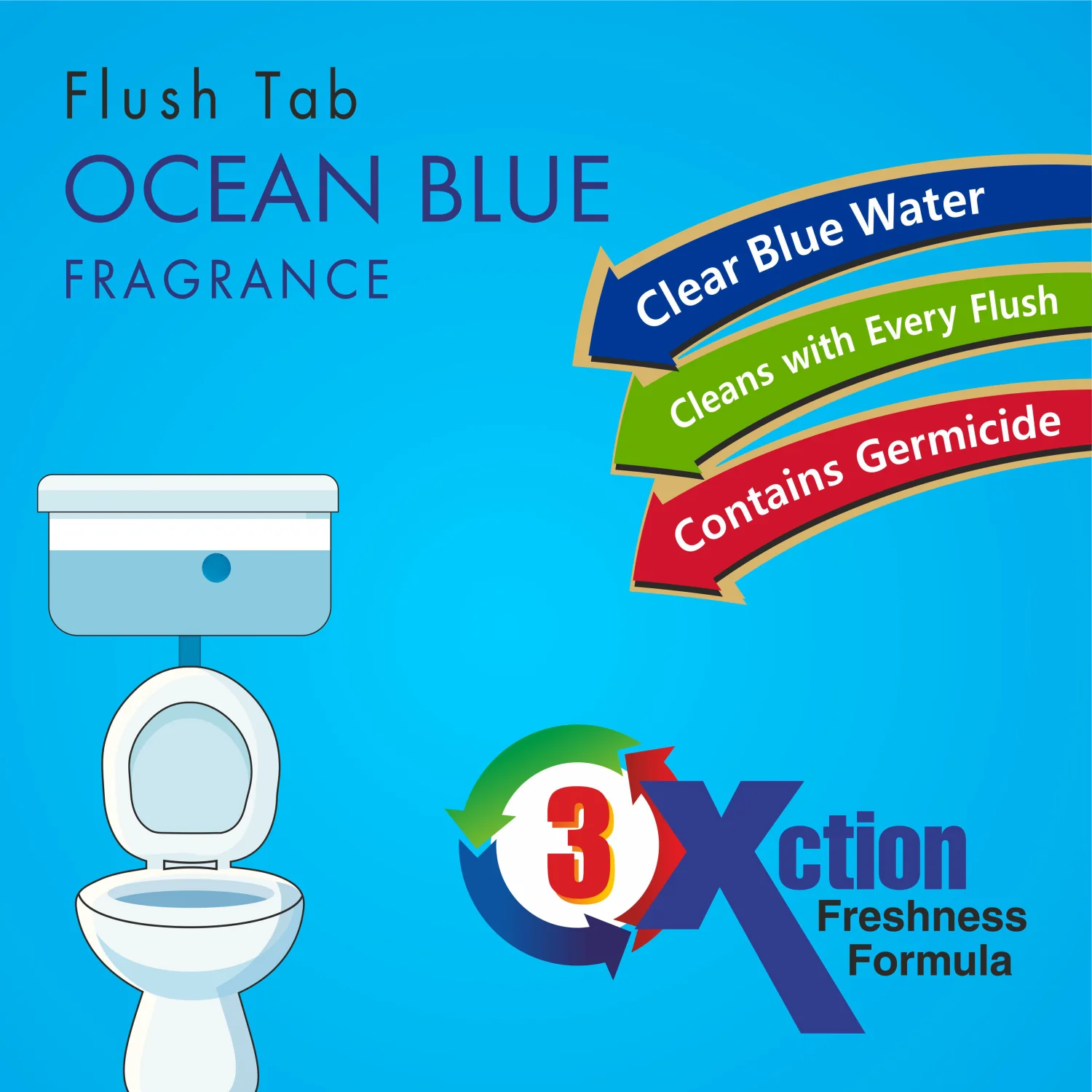 Toilet Cleaner Flush Tab (Ocean Blue) - 50 Gram - Image 2