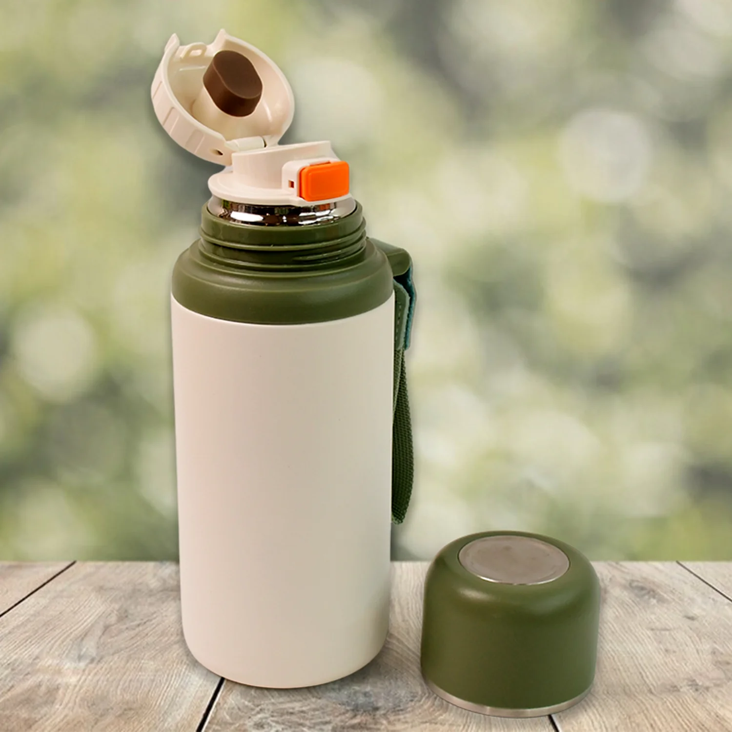 Stainless Steel Mug / Bottle Vacuum Insulated Cup Handle, Small Cup & Straw (650 ML) - Image 6