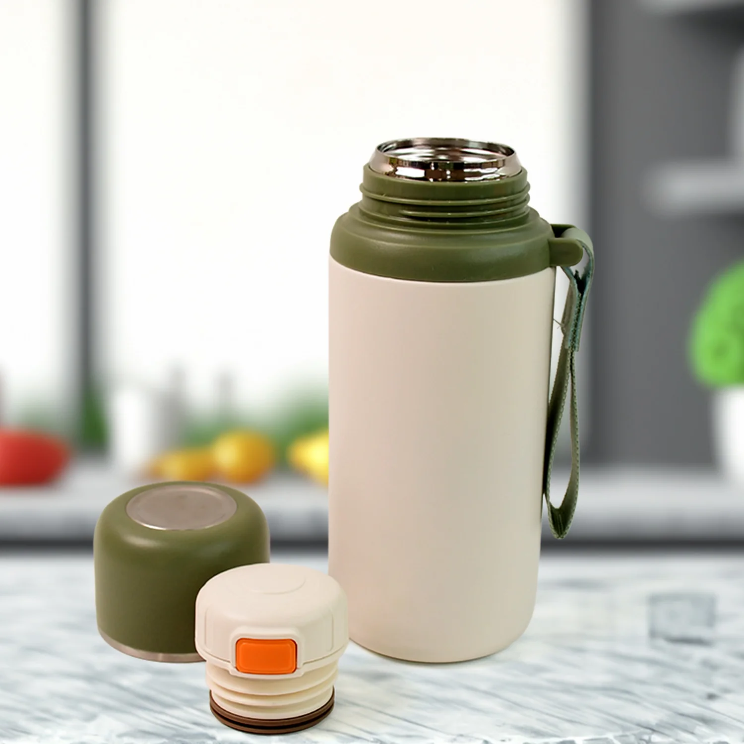 Stainless Steel Mug / Bottle Vacuum Insulated Cup Handle, Small Cup & Straw (650 ML) - Image 7