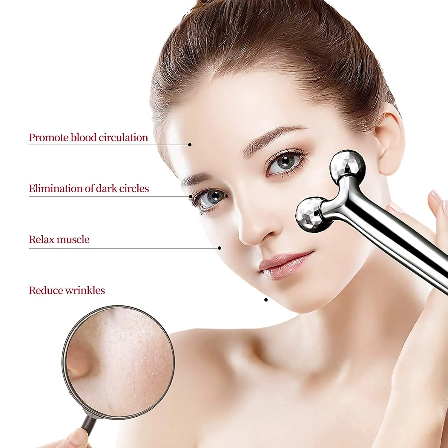 Manual Roller Face Skin Wrinkle Remover Massager (1 Pc) - Image 4