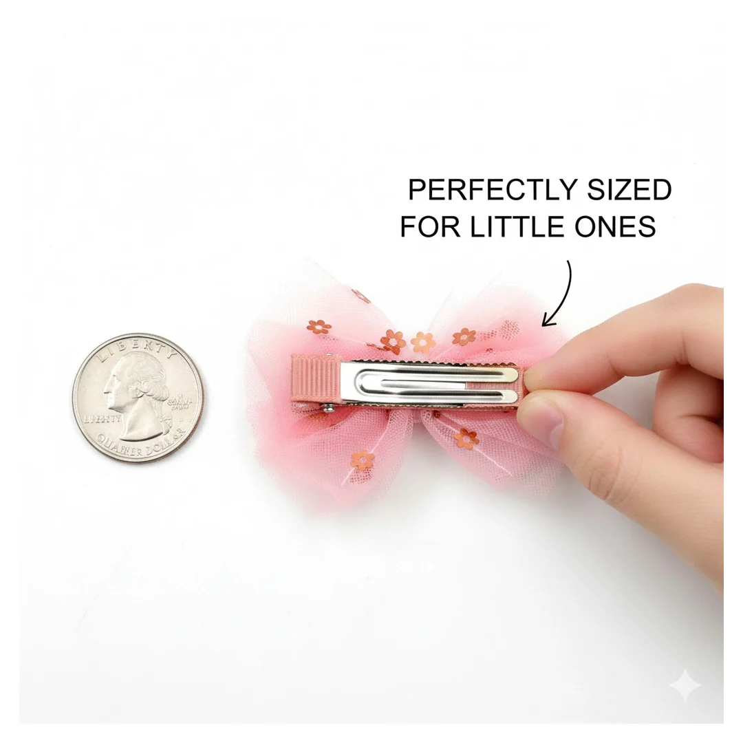 Hair Bow Knot Clip Suitable For Girls (1 Pc), Hair accessories - Image 5