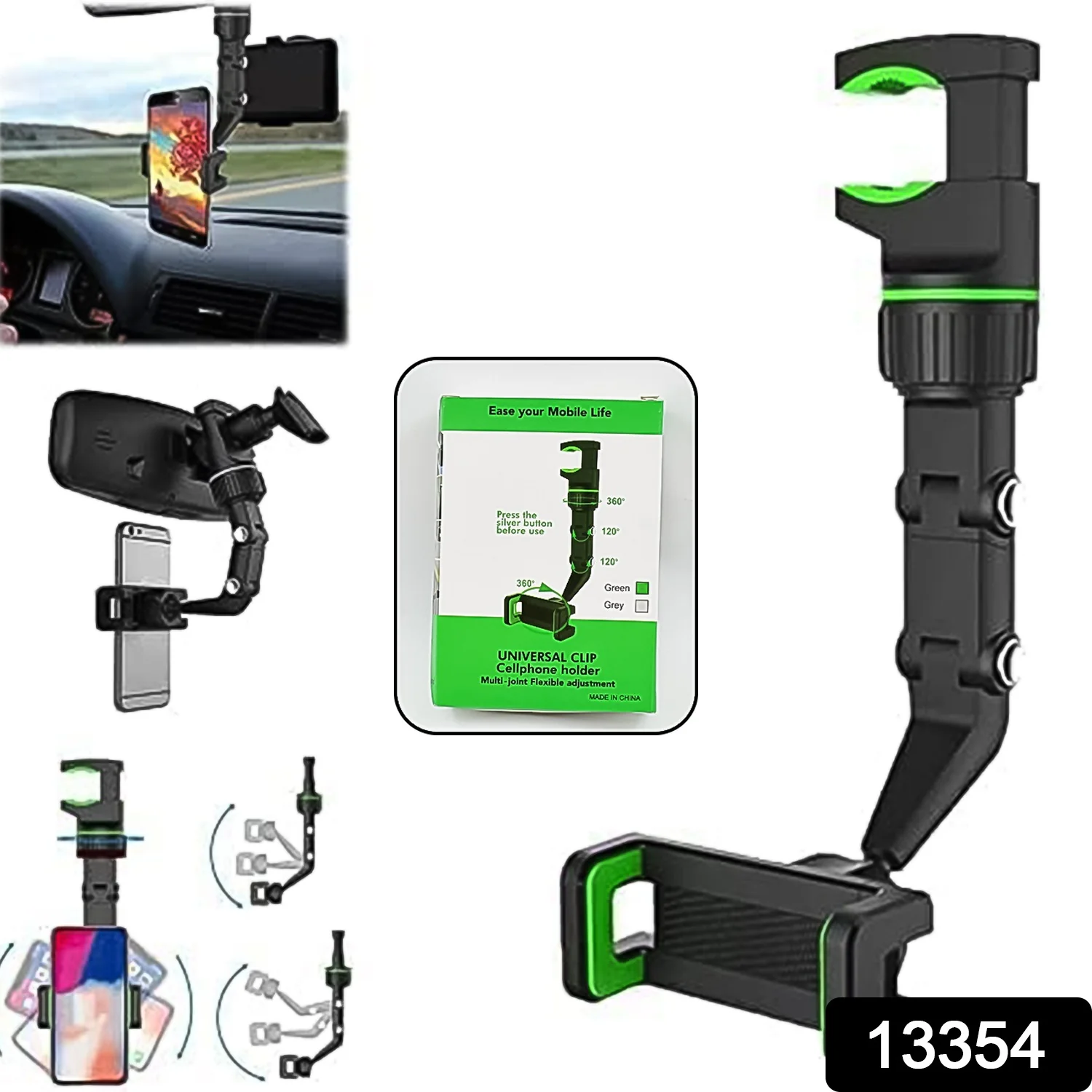 Multifunctional Car Rear View 360° Rotatable Mobile Holder - Image 3