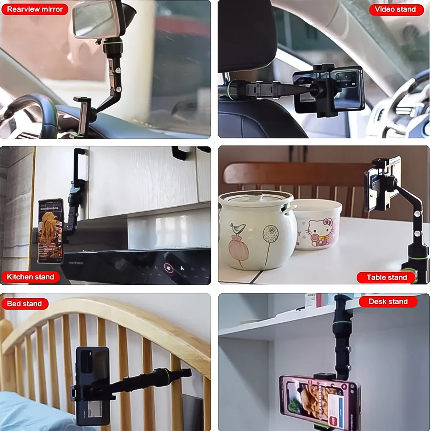 Multifunctional Car Rear View 360° Rotatable Mobile Holder - Image 4