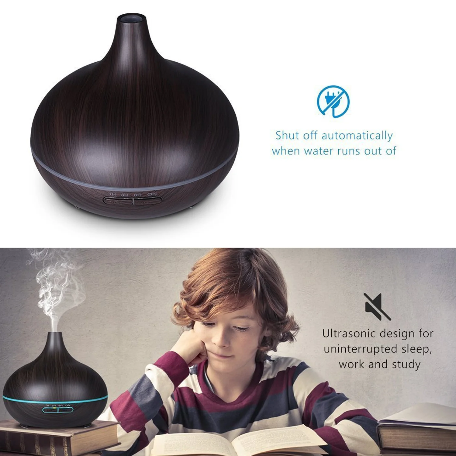 Aromatherapy Humidifier with 7 Colourful LED Light Change (500 ML Capacity) - Image 6
