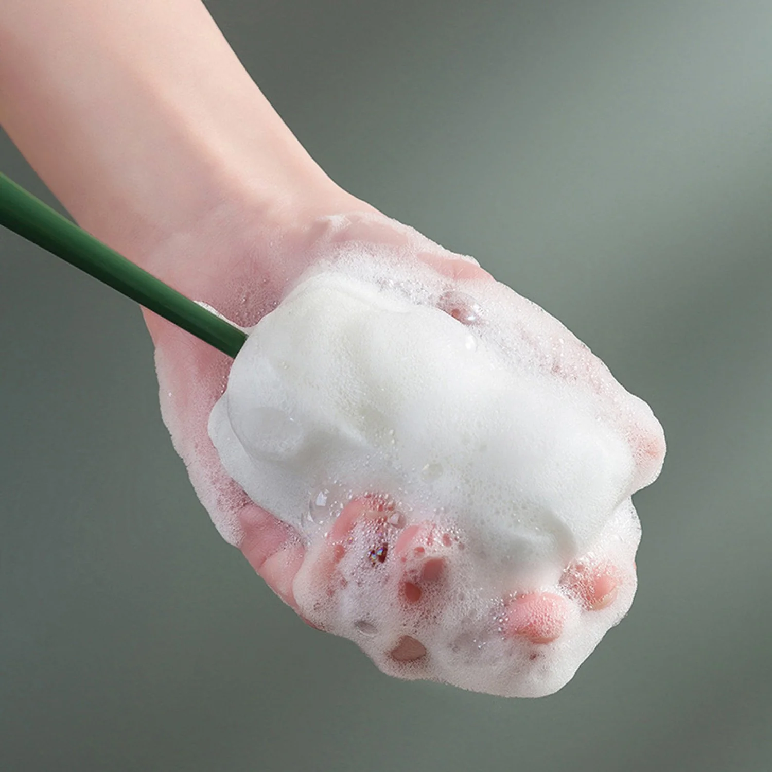 Multifunctional Silicone Bottle Cleaning Foam Brush with Plastic Long Handle (1 Pc) - Image 5