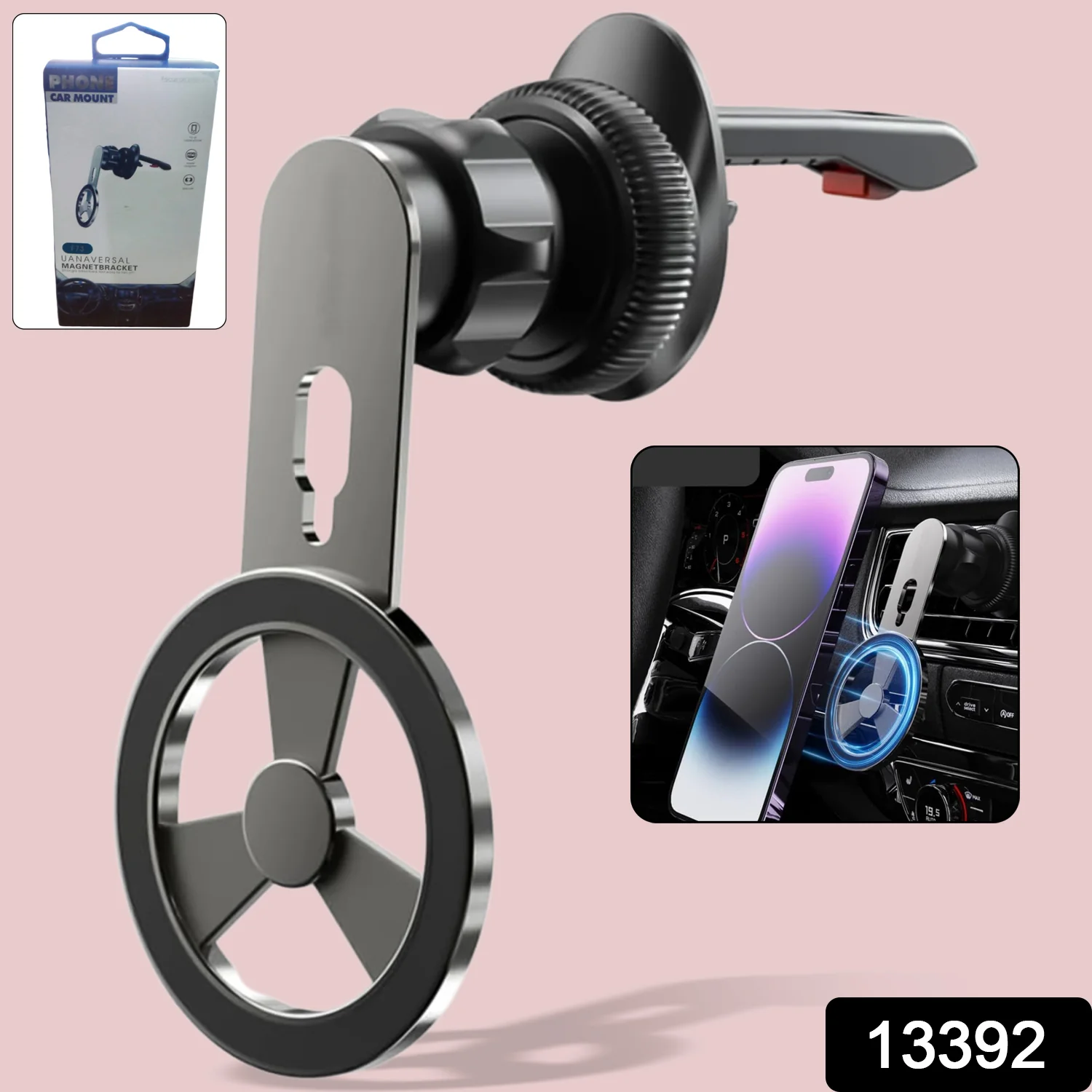 360° Rotatable & Foldable Air Vent Magnetic Phone Holder (1 Pc) - Image 2