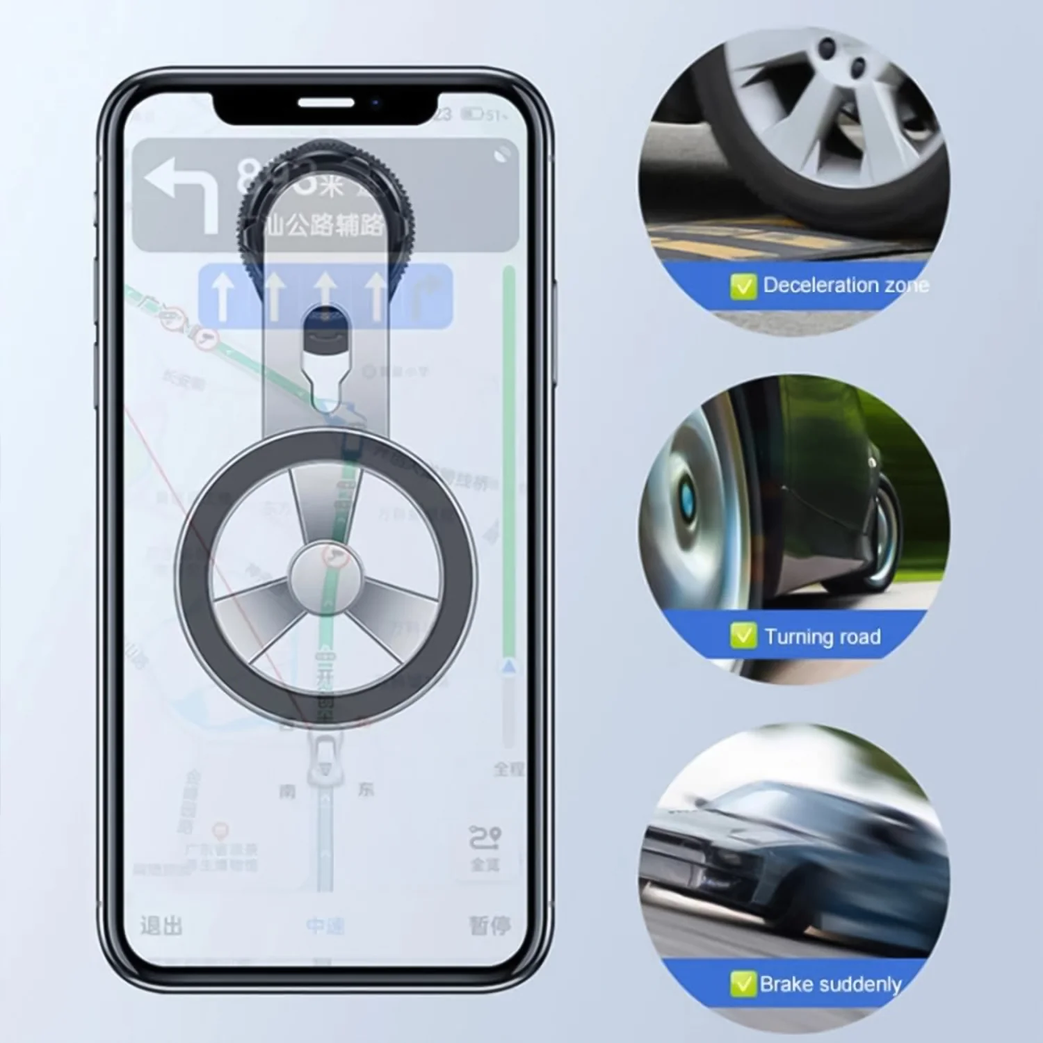 360° Rotatable & Foldable Air Vent Magnetic Phone Holder (1 Pc) - Image 3