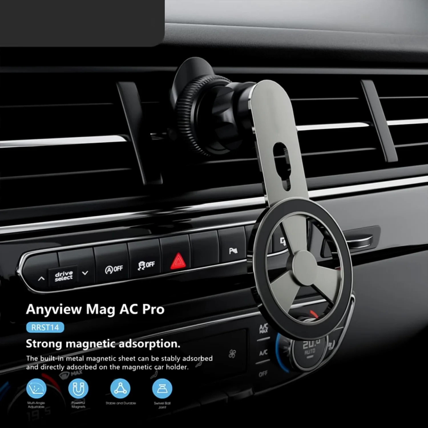 360° Rotatable & Foldable Air Vent Magnetic Phone Holder (1 Pc) - Image 6