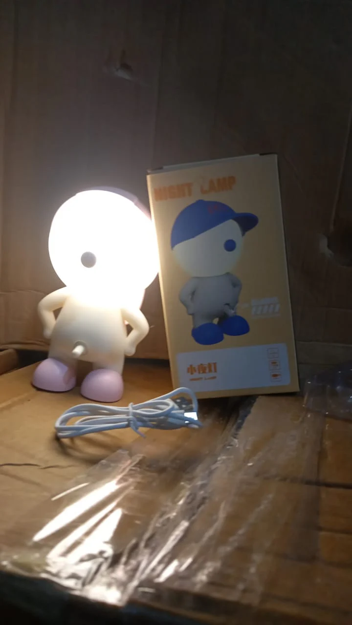 Cute Lovely Cartoon Design LED Desk Night Light With Plastic Head Cap (1 Pc) - Image 7