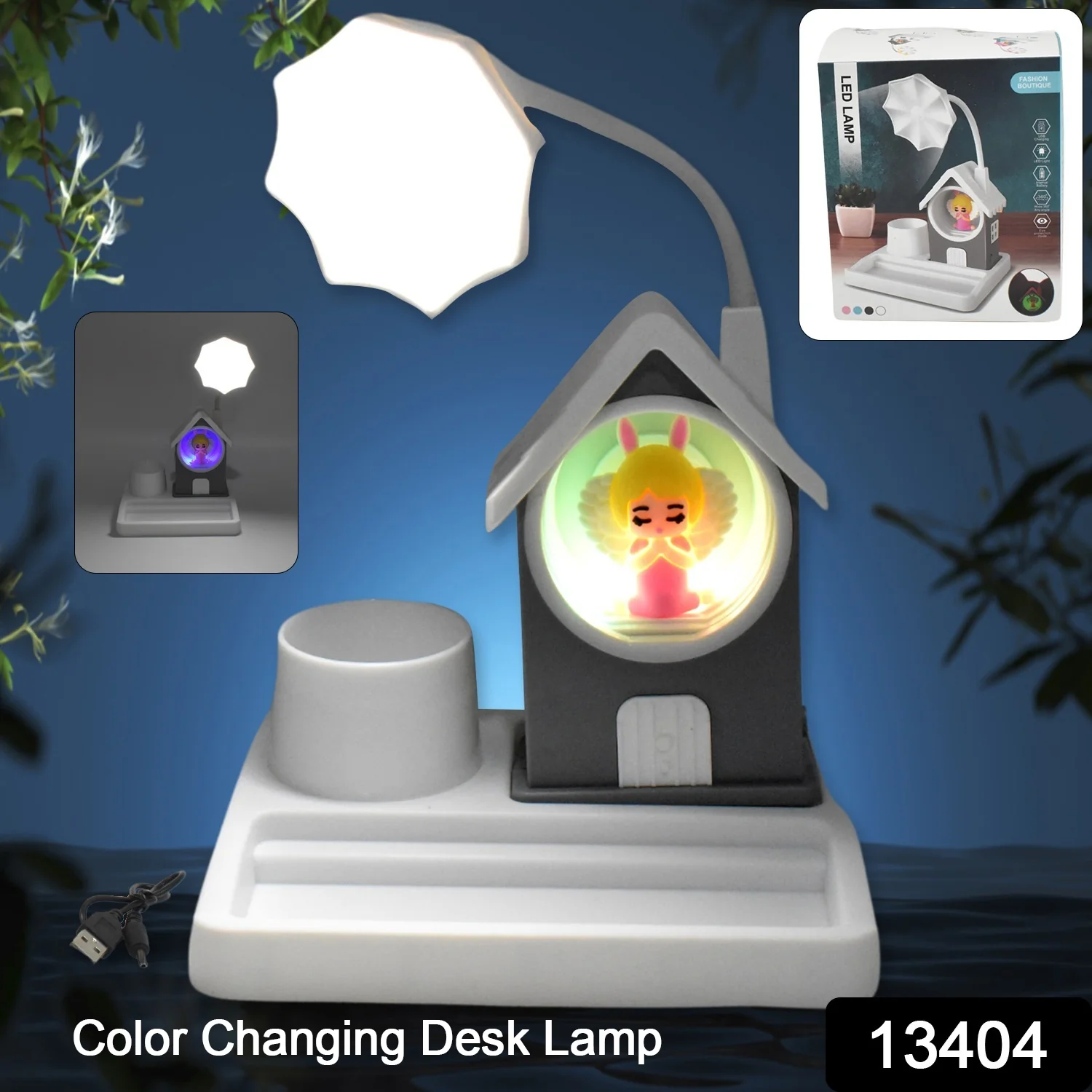 Cute Cartoon Home Design LED Desk Light with Plastic Base, Multi-Color (1 Pc) - Image 2