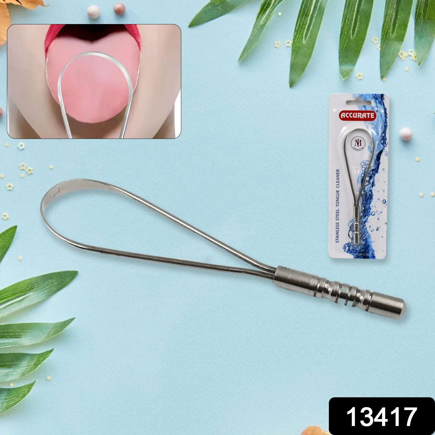 Steel Tongue Cleaner, Tongue Scraper (1 Pc) - Image 2