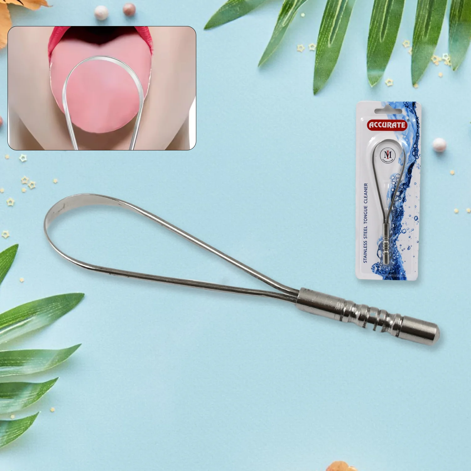 Steel Tongue Cleaner, Tongue Scraper (1 Pc) - Image 3