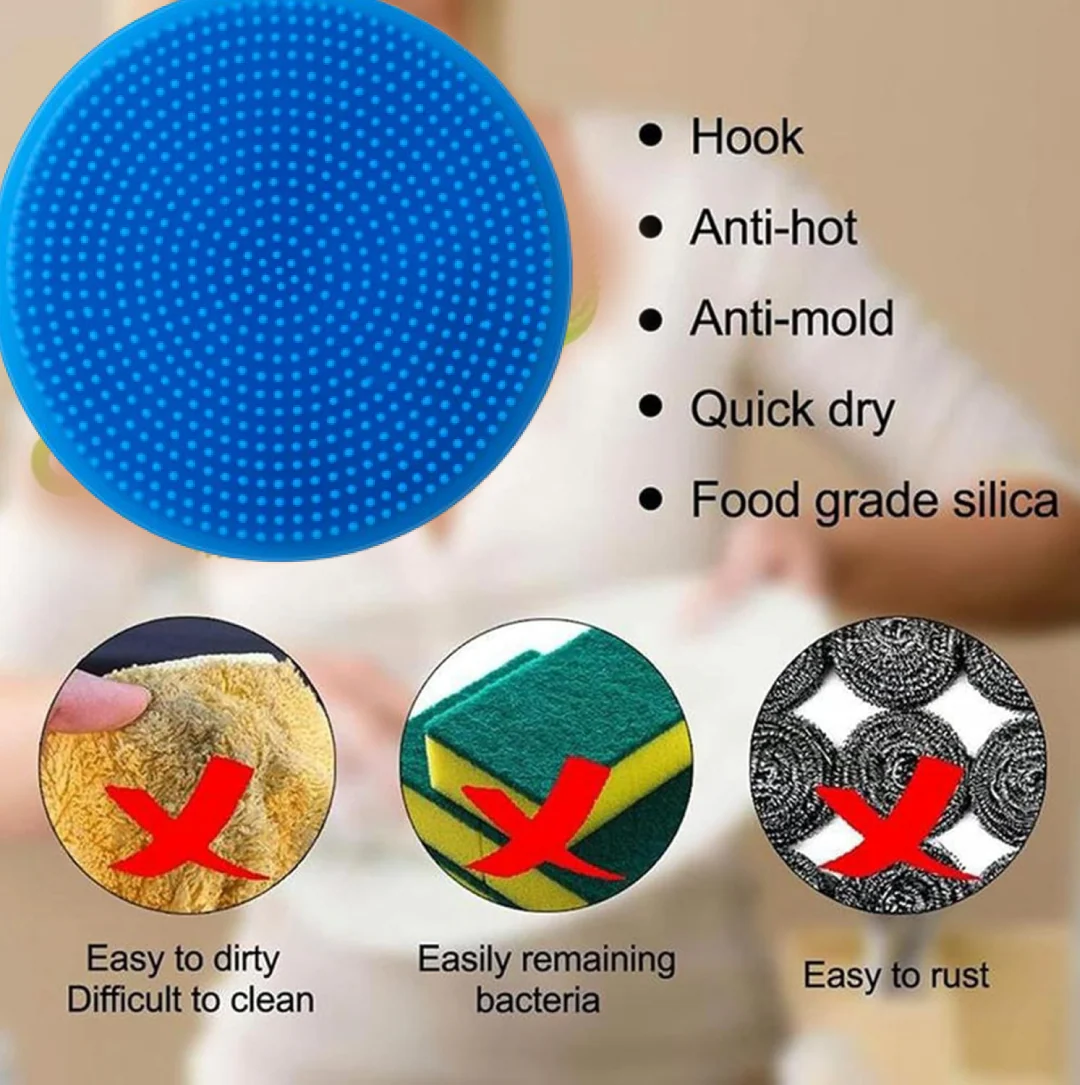 Silicone Dish Scrubber Sponge Mildew Free, Non Stick, Heat Resistant - Image 3