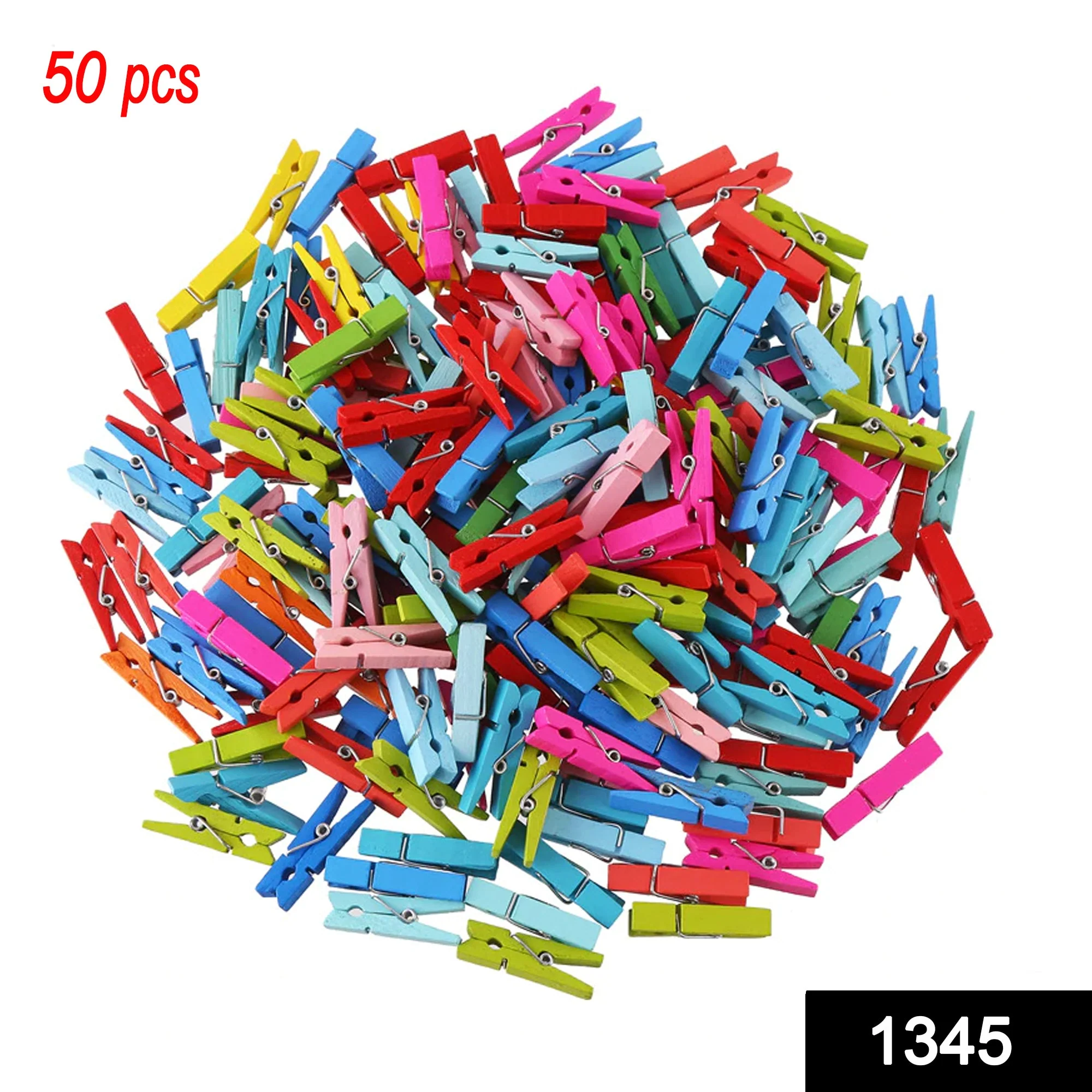 Multipurpose Wooden Clips / Cloth Pegs (Small, 50 Pcs) - Image 2