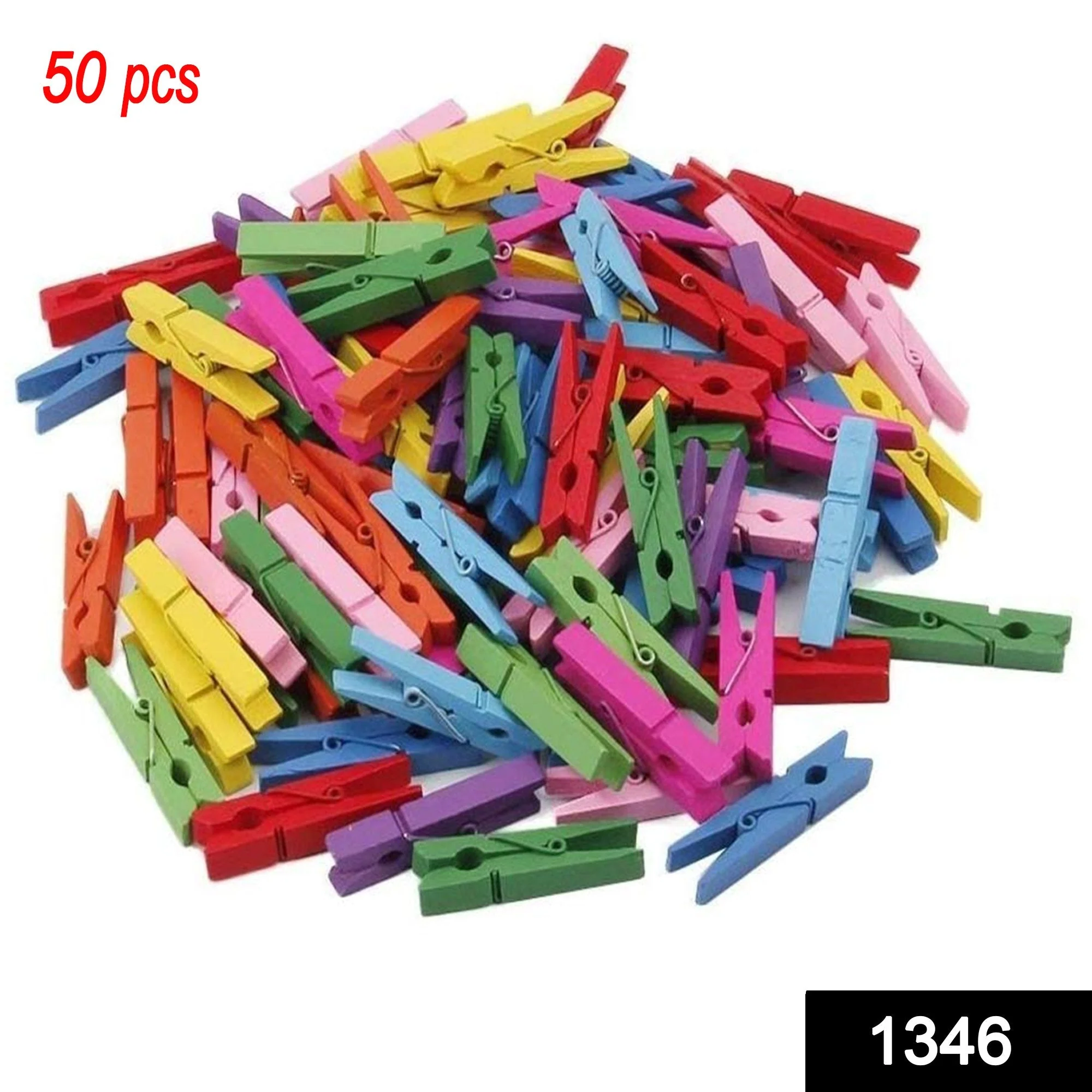 Wooden Clips for Photo Hanging & Home Decoration Pin Clips (Pack of 50) - Image 2