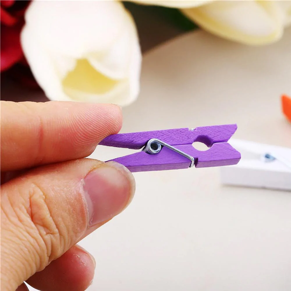 Wooden Clips for Photo Hanging & Home Decoration Pin Clips (Pack of 50) - Image 3