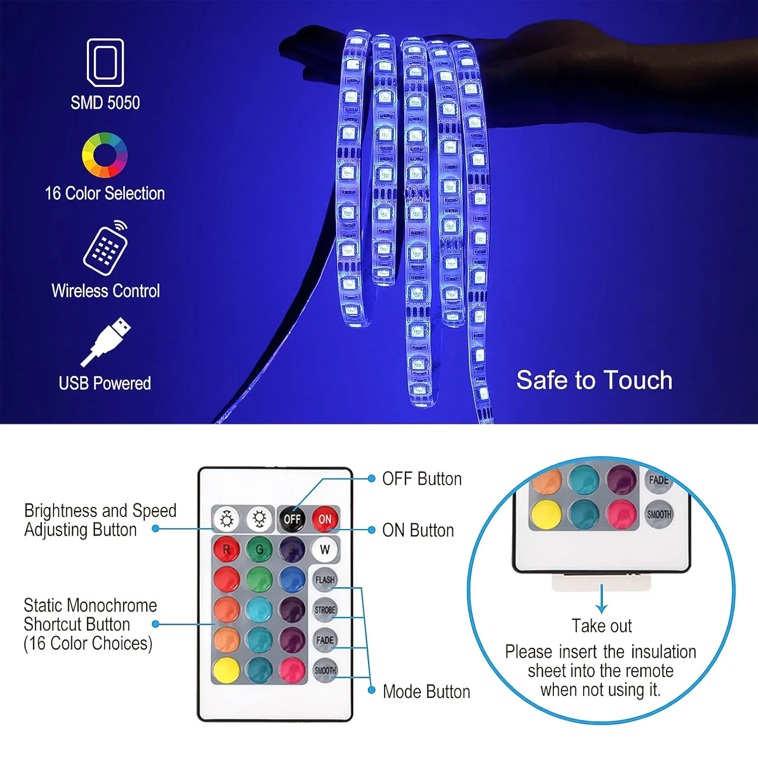 3M RGB LED Strip Lights, LED Mood Lights (1 Set) - Image 3