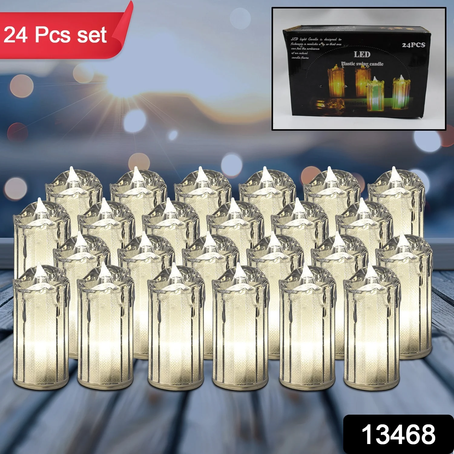 24 Pc Flameless and Smokeless Decorative Melting Candles - Image 2