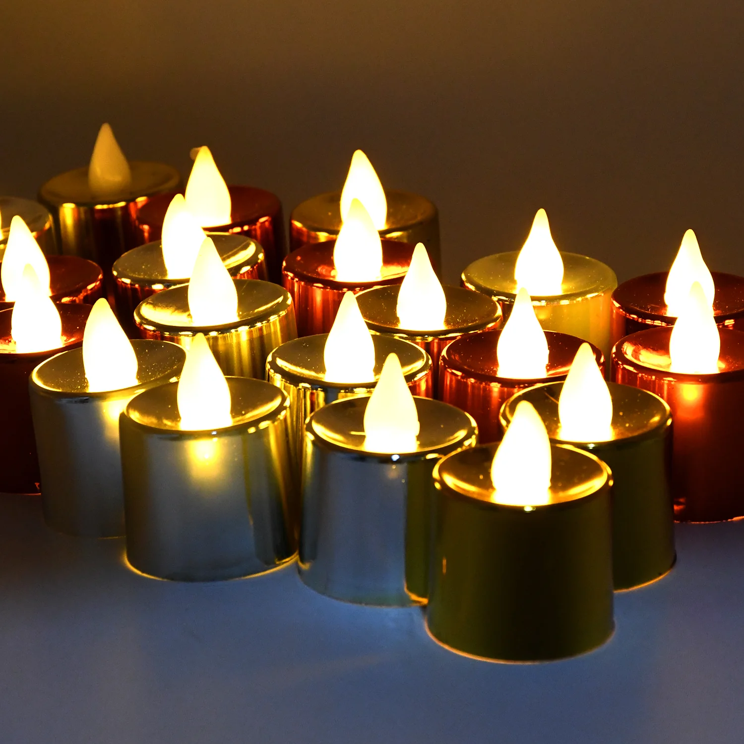LED Tea Light Electrical Candles / Diya – Plastic Candle Lights (24 Pc Set) - Image 6