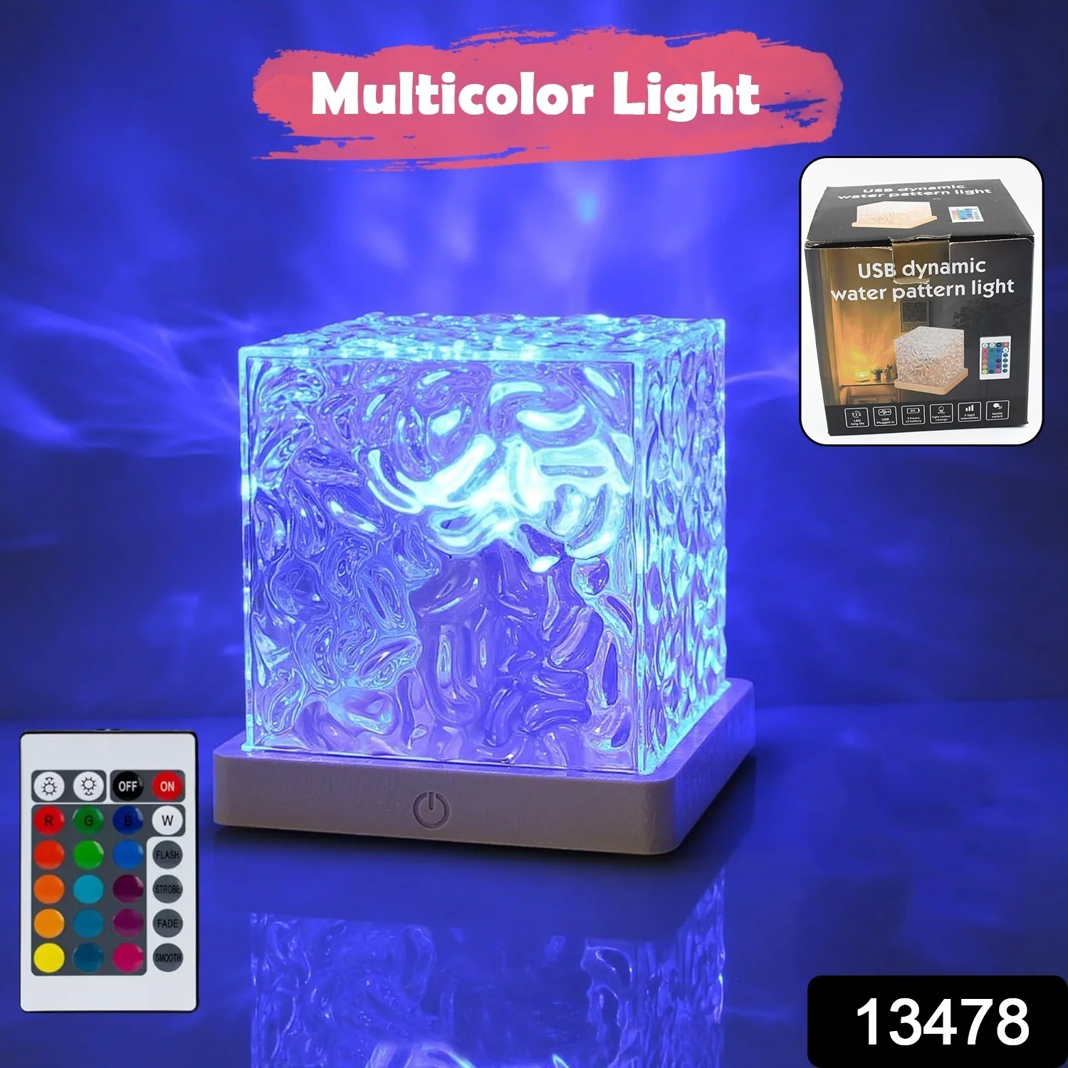 Ocean Wave Projector Lamp – 3D Water Wave LED Night Light with Remote - Image 2
