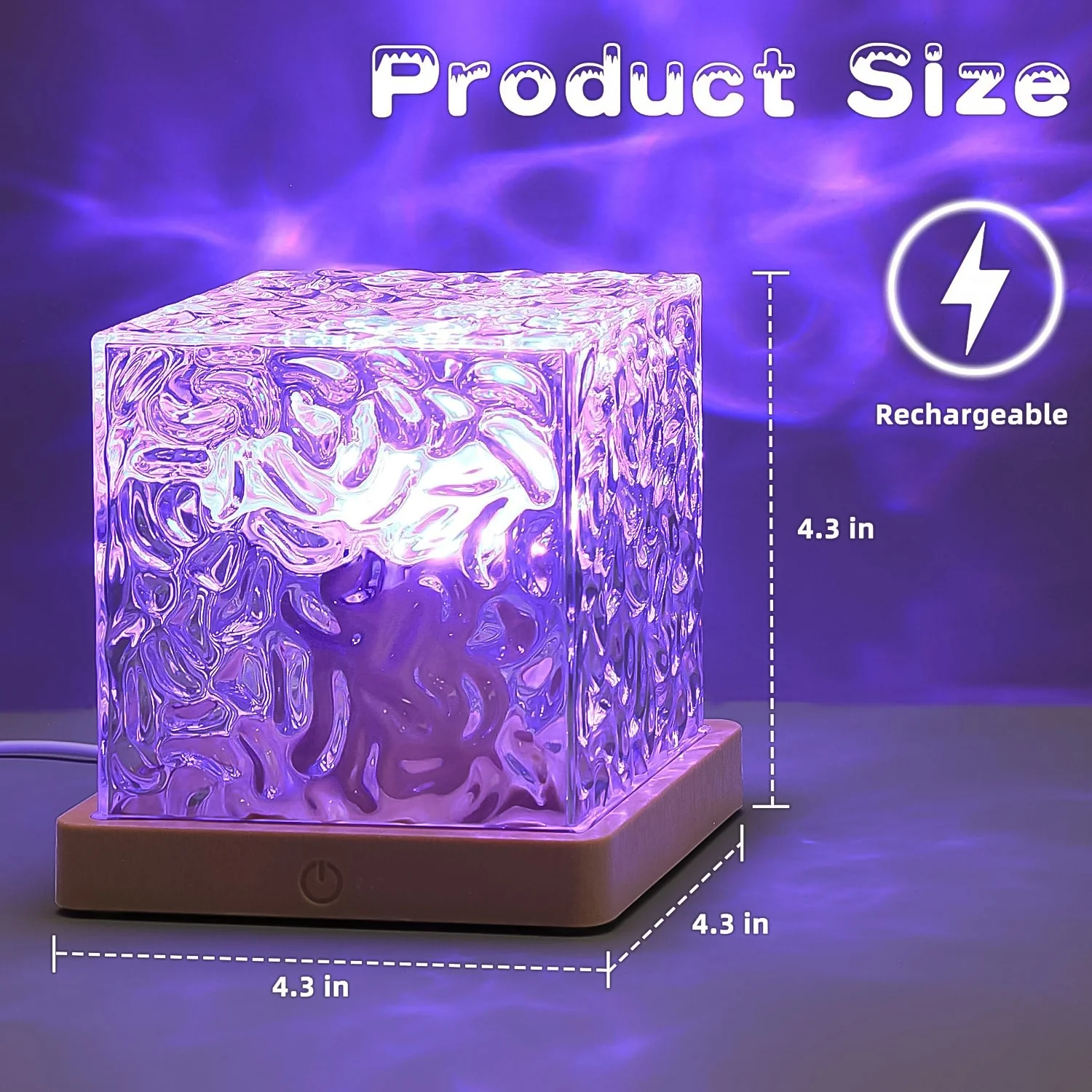 Ocean Wave Projector Lamp – 3D Water Wave LED Night Light with Remote - Image 3